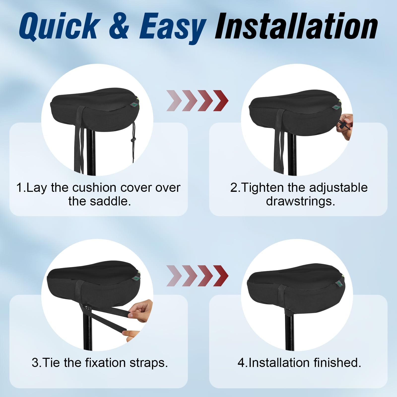 Zacro Gel Bike Seat Cushion - Extra Soft Comfortable Bicycle Seat Cover for Men & Women | Universal Fit for Peloton, Indoor & Outdoor Cycling | Perfect for Long Rides, Commuting & Exercise