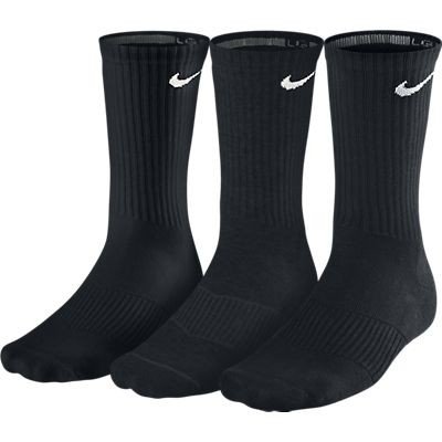 Nike Unisex Performance Cushion Crew Training Socks - 3 Pairs, Black/White, X-Large - Comfortable Athletic Socks for Running, Gym & Sports Activities