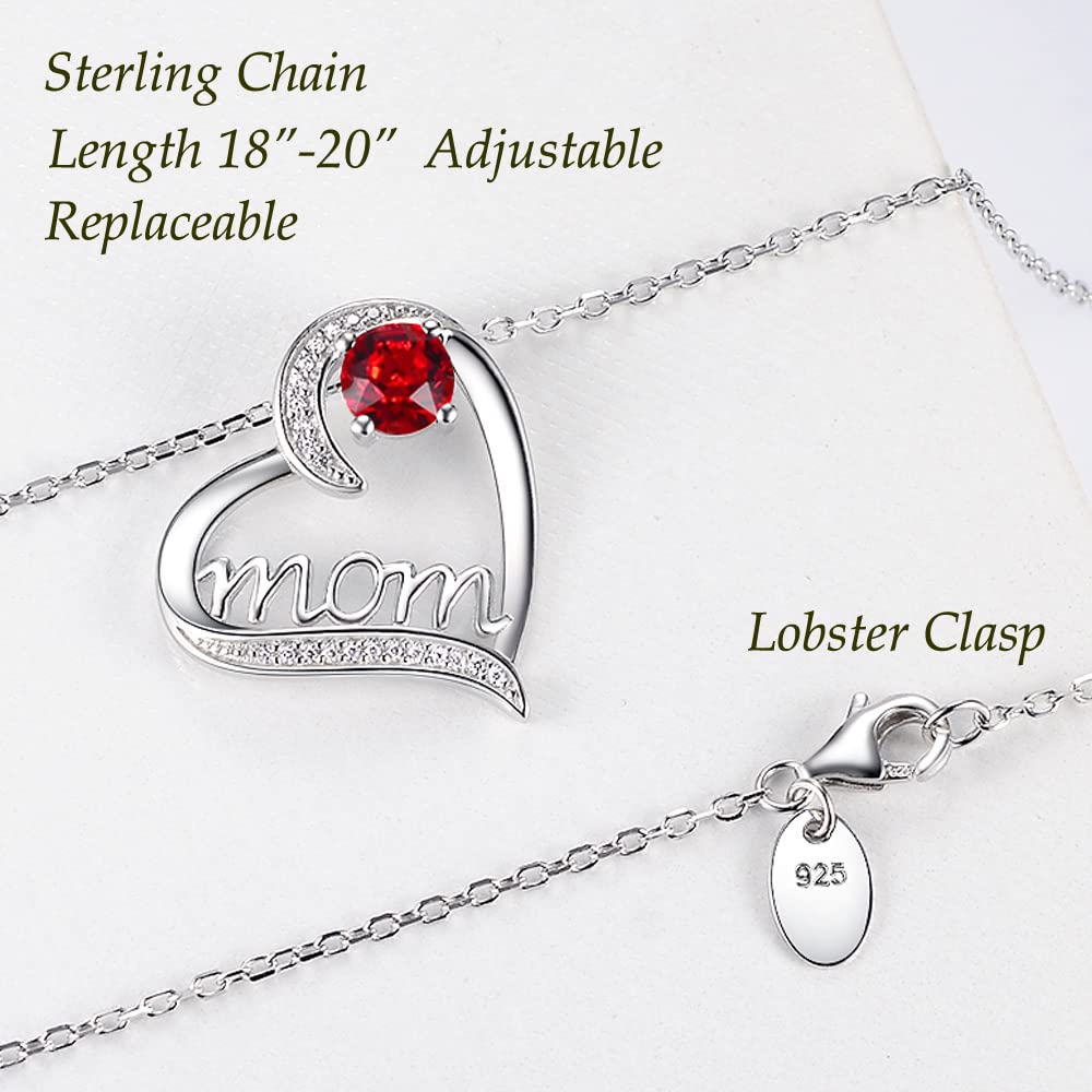 April & May Birthstone Necklace for Women - 925 Sterling Silver Emerald Simulated Diamond Jewelry | Elegant Birthday Gift for Mom, Mother's Day Present | Perfect for Special Occasions & Everyday Wear