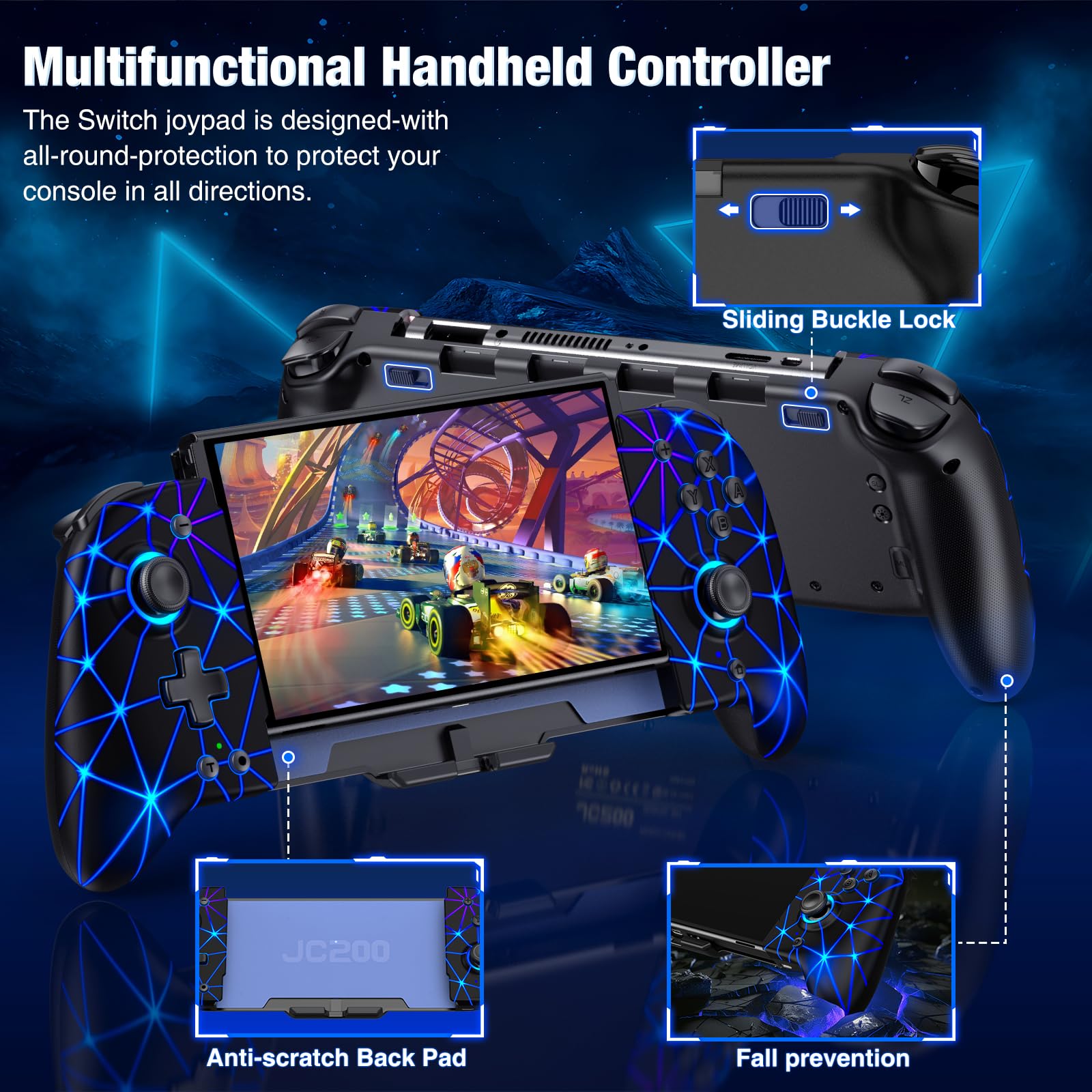 Wireless Pro Controller for Nintendo Switch & Switch OLED - Ergonomic Full-Size Gamepad with One-Piece Joypad Design | Perfect for Handheld Mode Gaming, Multiplayer Sessions & Long Play Comfort