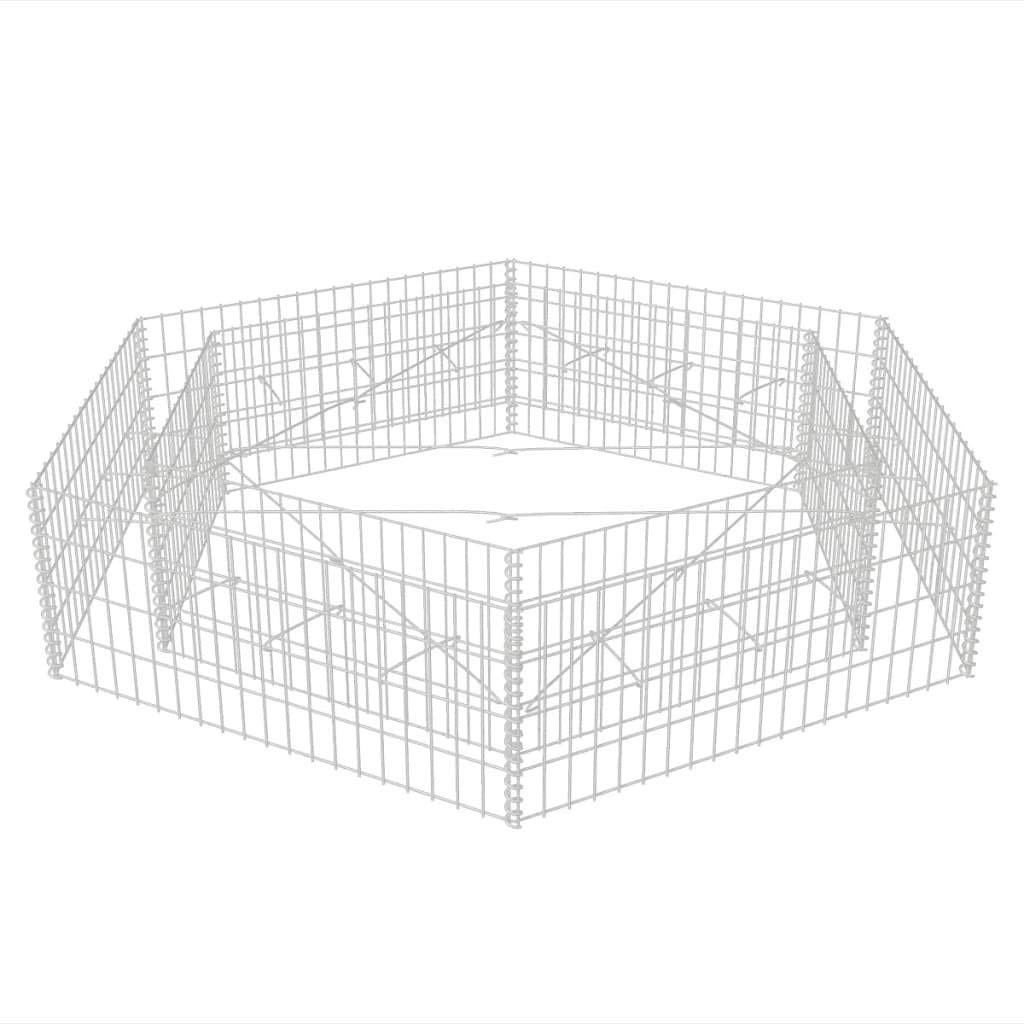 Tidyard Gabion Basket Planter - Hexagonal Raised Garden Bed for Vegetables & Flowers - Heavy Duty Steel Construction (78.7x68.1x15.7 inches) - Perfect for Outdoor Landscaping, Patio Decor & Backyard Gardening
