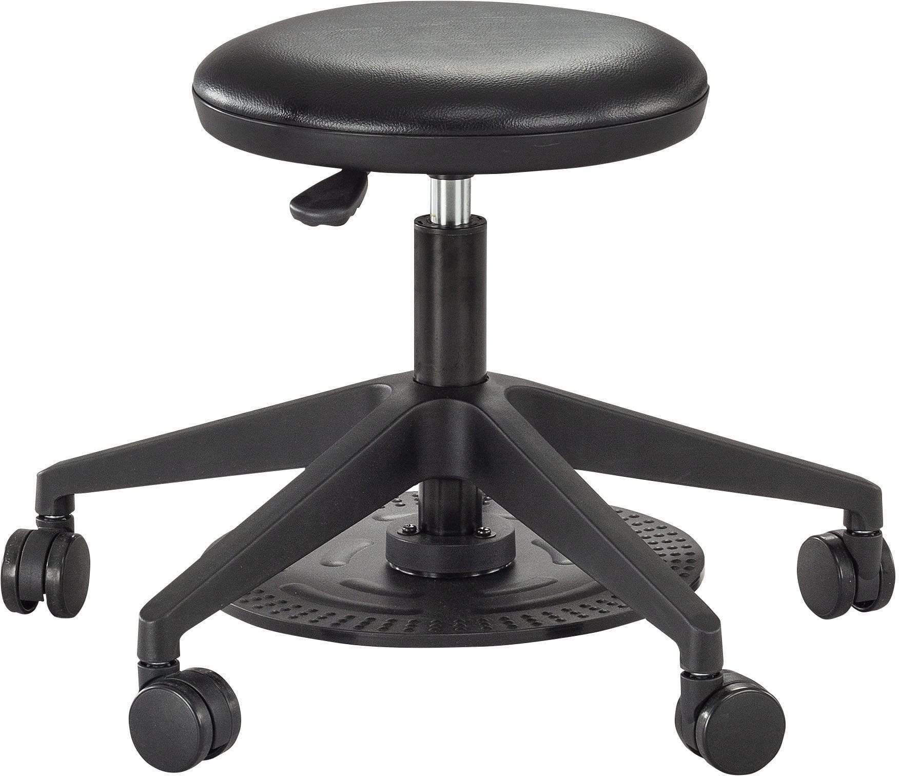 Safco 3437 Adjustable Height Foot Pedal Lab Stool - Ergonomic Rolling Stool for Laboratories, Medical Offices & Workstations - Durable & Comfortable Seating Solution