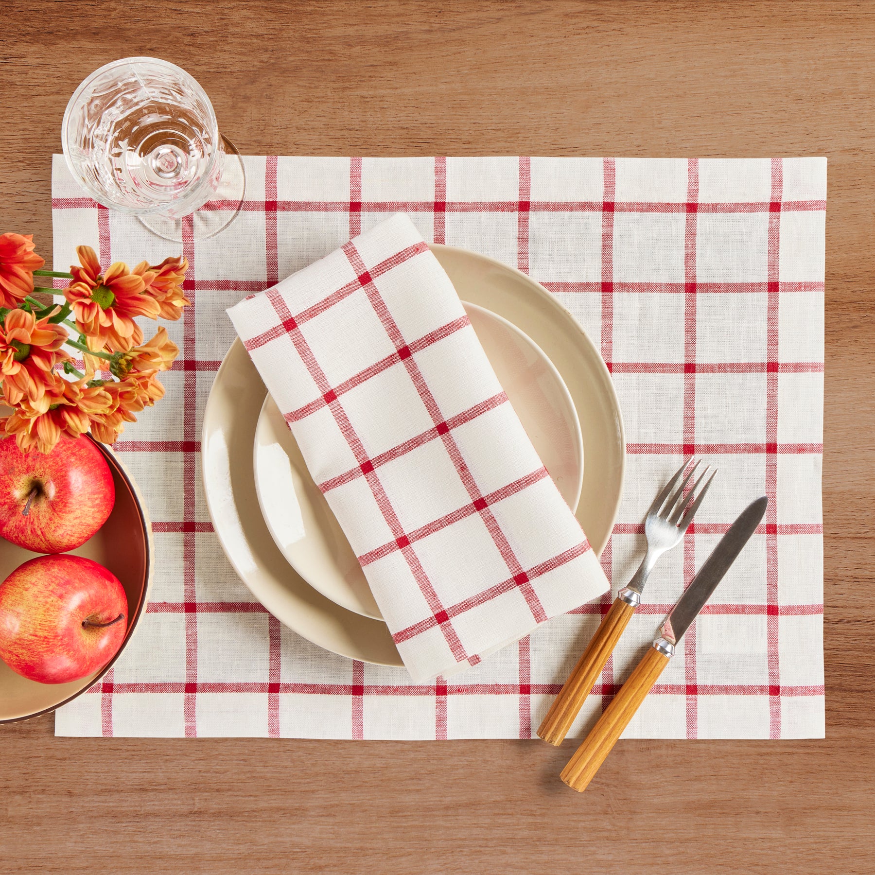 Elegant Windowpane Napkins Set of 4 - Premium Linen Dinner Napkins for Formal Dining, Parties & Holiday Gatherings