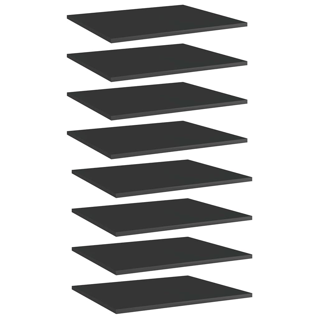 8-Piece High Gloss Black Bookshelf Replacement Panels - Floating Shelves for Book Storage & Display - Organizer for Bookcase, Home Office & Living Room Decor (Accessories Not Included)