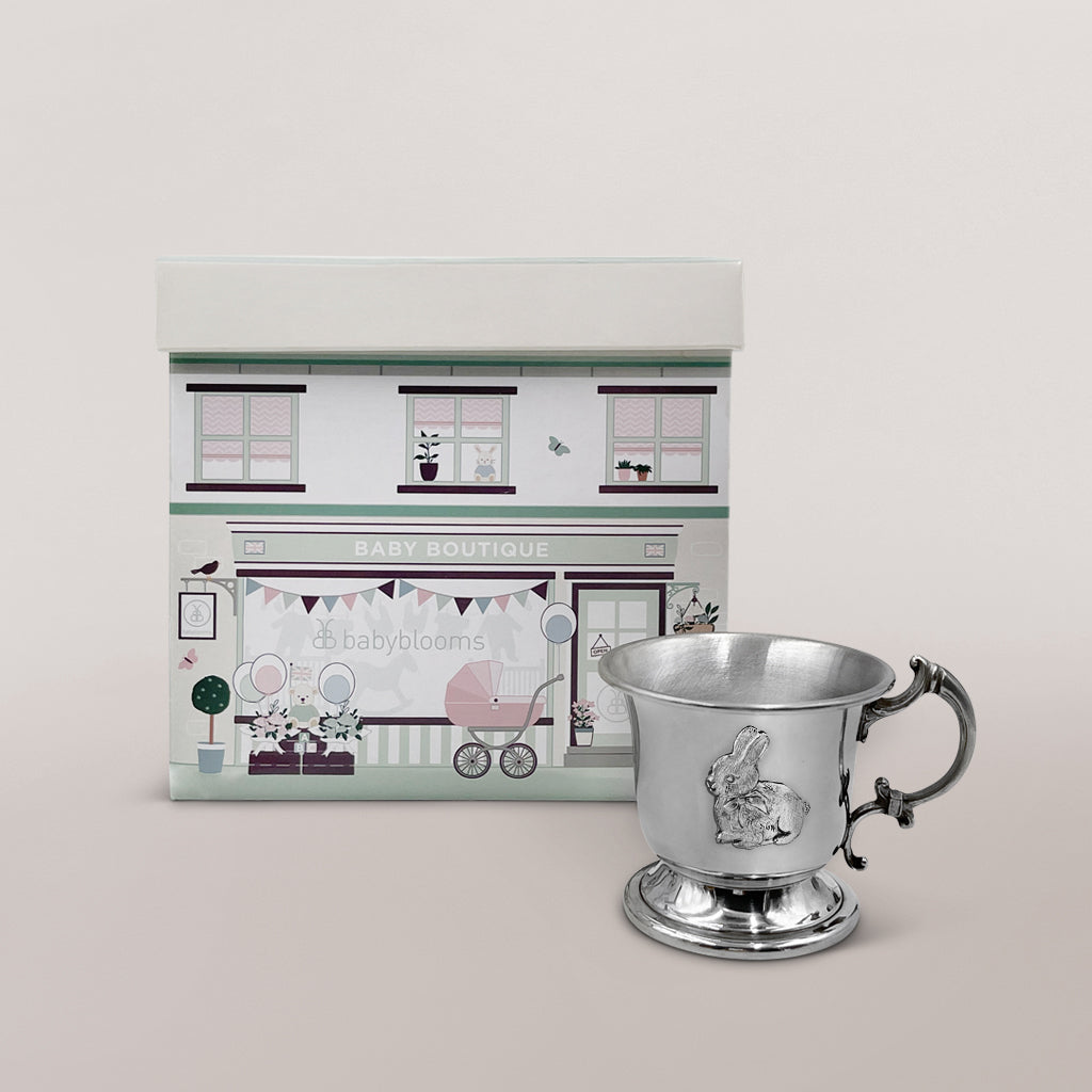 Kids Bunny Pewter Cup - Engraved Bunny Design, Durable & Safe for Children - Perfect for Easter Gifts, Baby Showers & Special Occasions