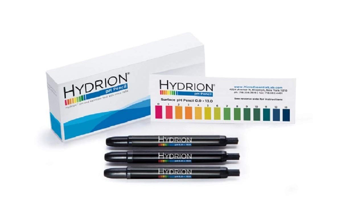Hydrion pH Test Pencils 0-13 (Pack of 3) for Surface Testing