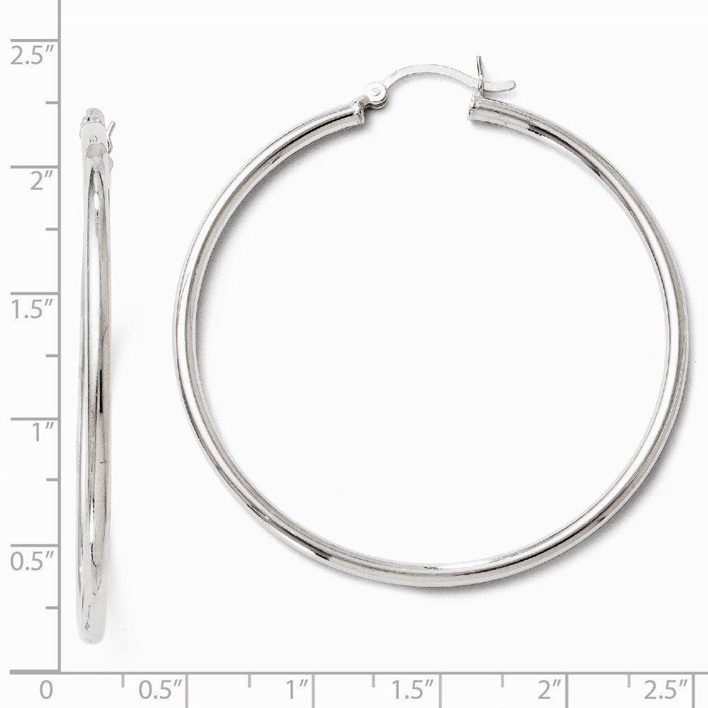 925 Sterling Silver Hinged Hoop Earrings for Women - 52mm x 50mm Large Chunky Hoops, Hypoallergenic Dangle Earrings for Sensitive Ears, Perfect for Parties, Weddings & Everyday Wear