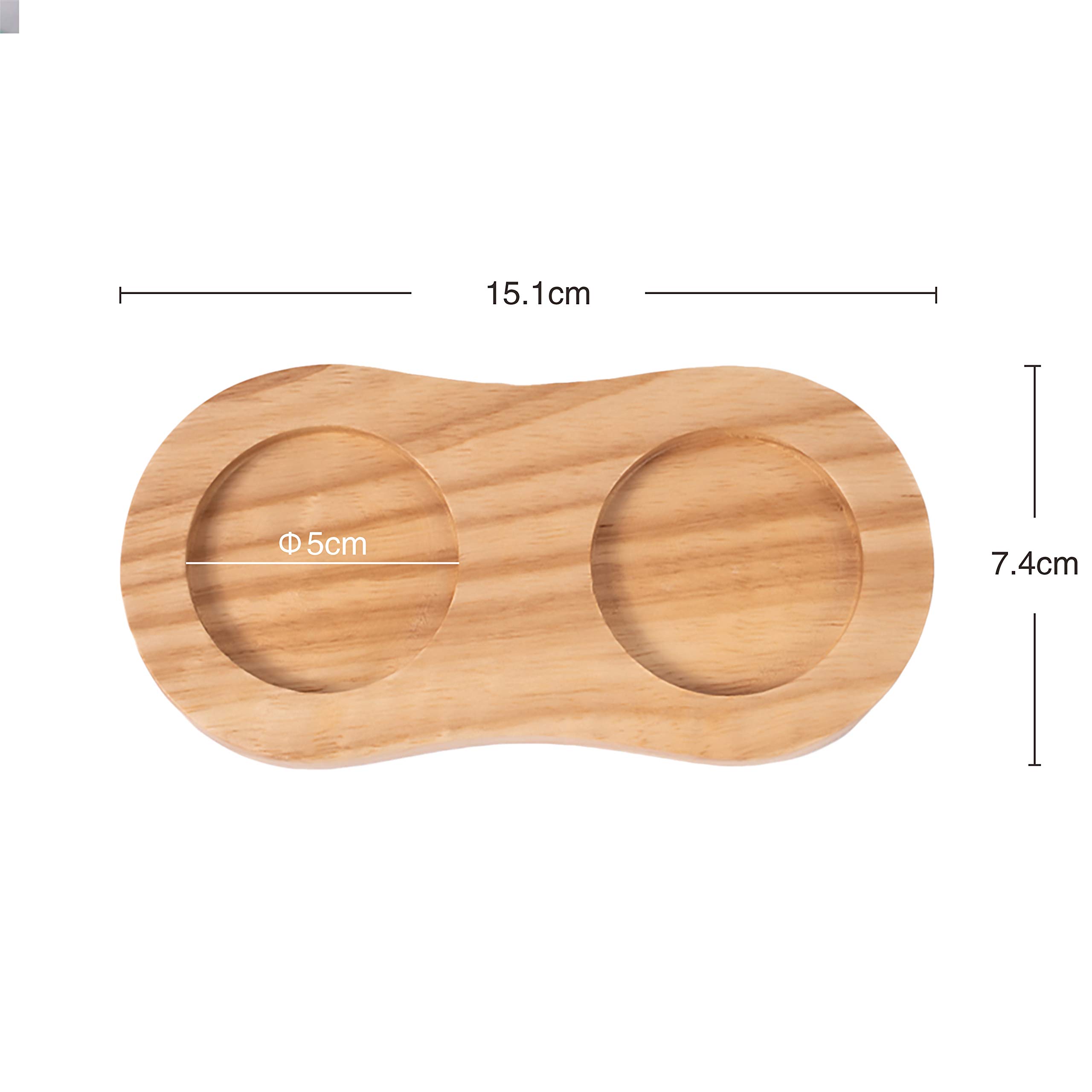 Premium Rubber Wood Salt and Pepper Mill Tray - 5cm Inner Diameter, Natural Dining Table Protector for Grinders | Perfect for Kitchen Countertops, Dining Tables & Gift Giving