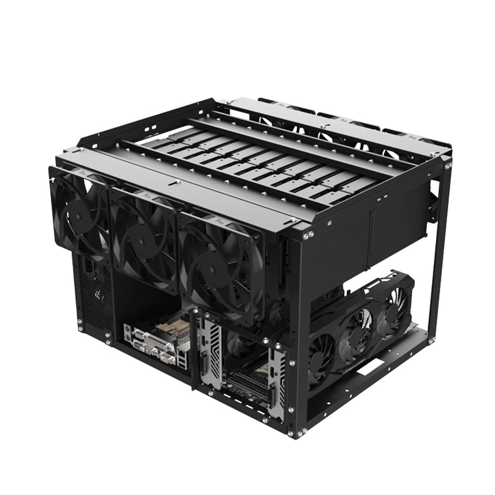 Open Frame Computer Case - Stackable ATX PC Chassis for Gaming & Mining Rigs, Rack Mount Stand for Cryptocurrency Mining, Home Office & Workstation Setup