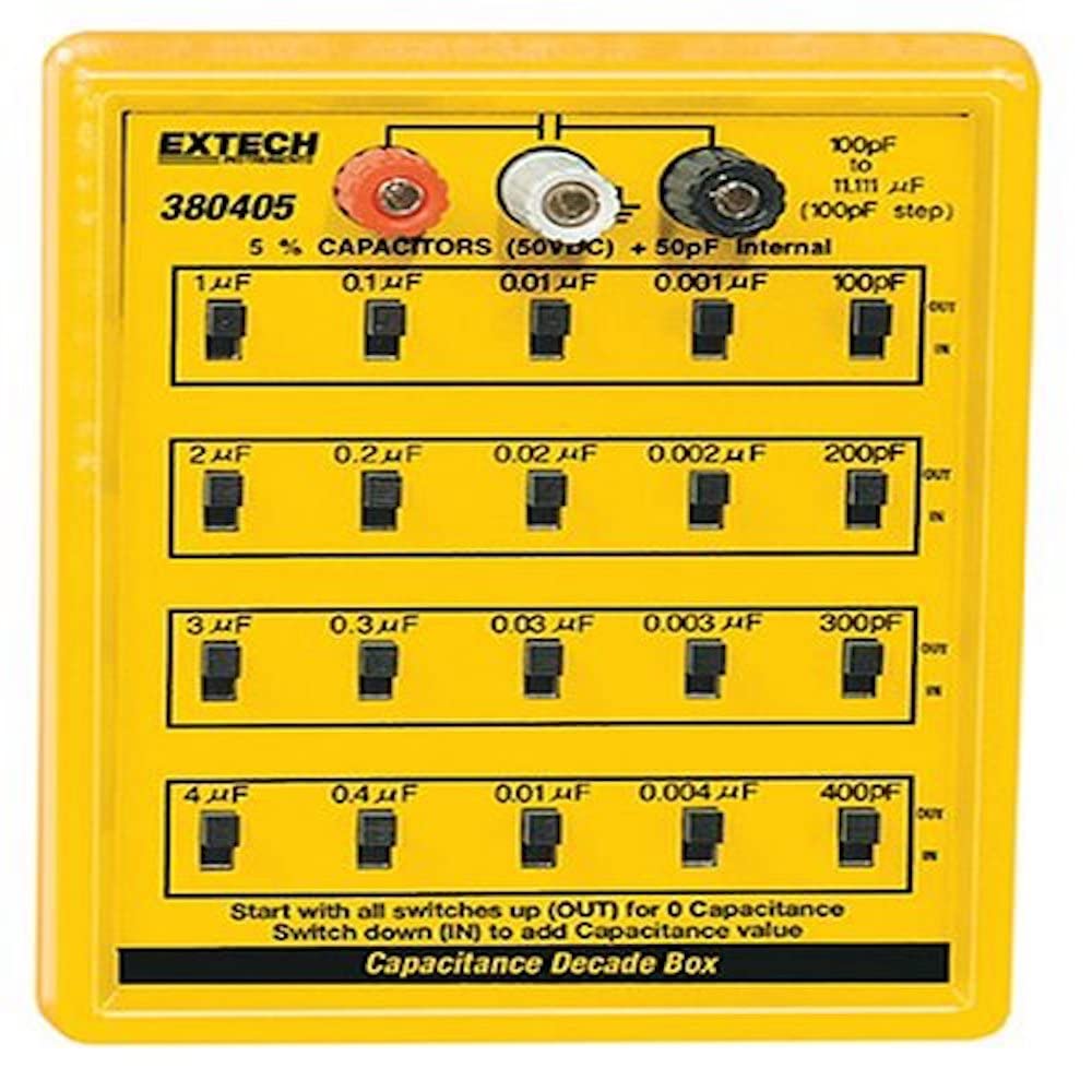 Extech 380405 Capacitance Substitution Box - High Precision Capacitor Testing Tool for Electronics Engineers & Hobbyists - Perfect for Circuit Debugging & Component Testing in Labs & Workshops