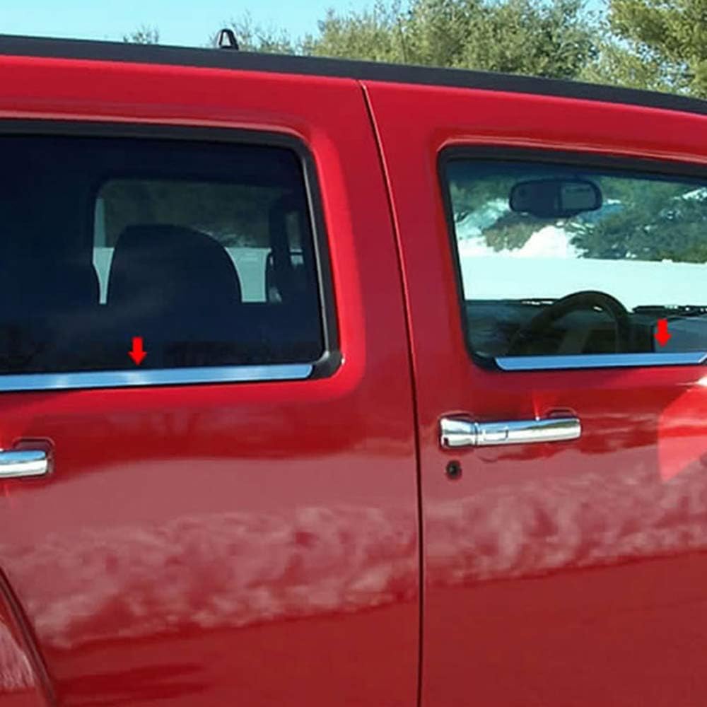 4-Piece Chrome Window Sill Trim Kit for 2006-2009 Honda H3 - Perfect for Car Customization & Interior Upgrade