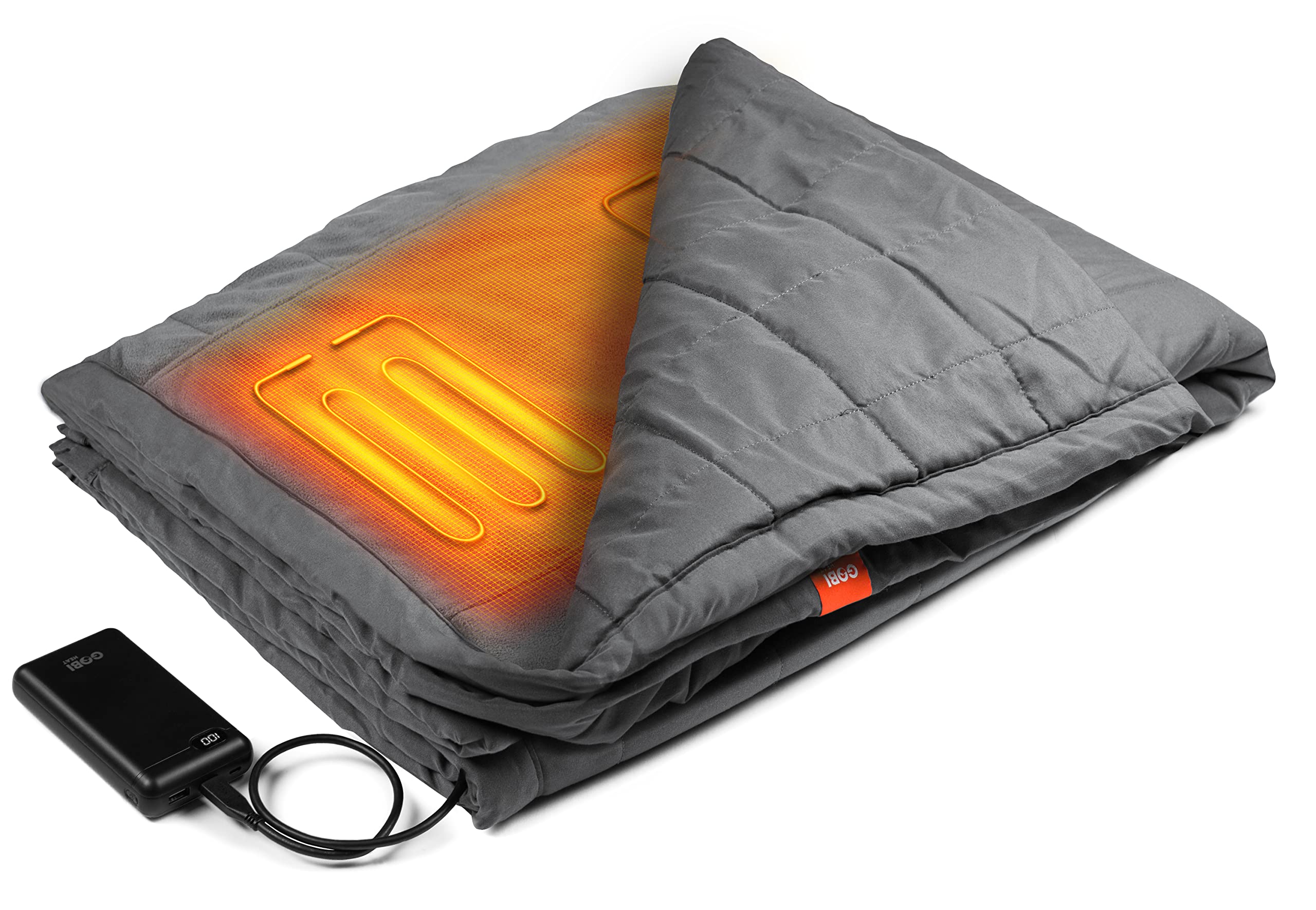 Gobi Heat Zen Portable Heated Blanket - Rechargeable Battery Operated Heating Throw 70