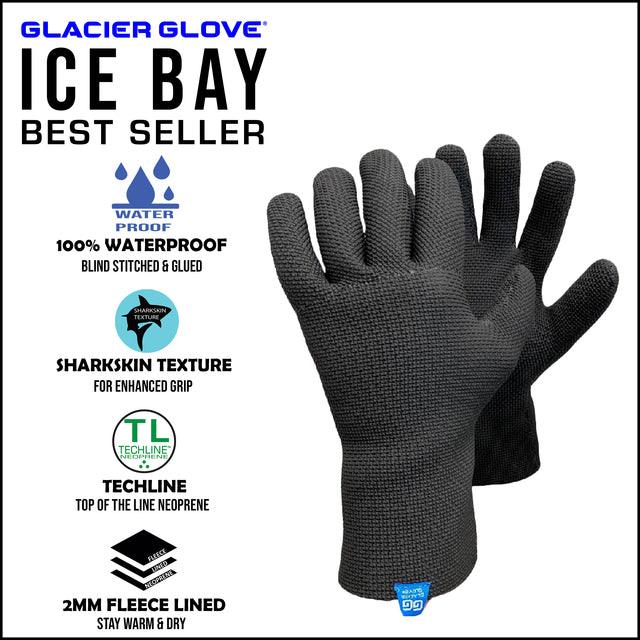 Glacier Glove Ice Bay Neoprene Gloves - Waterproof Cold Weather Fishing & Work Gloves for Men & Women - Perfect for Ice Fishing, Snow Removal & Winter Outdoor Activities