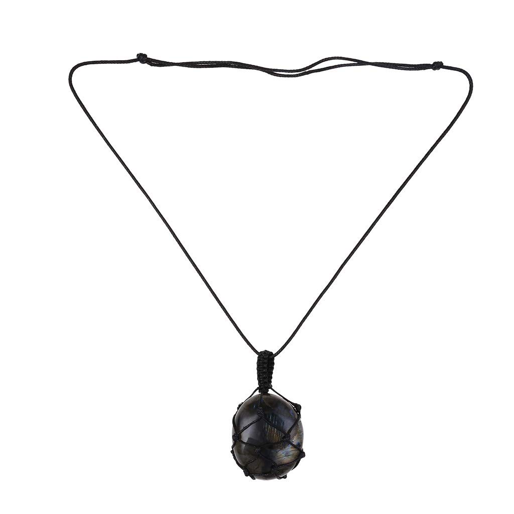 Natural Labradorite Pendant Necklace - Gold Crystal Statement Jewelry for Women, Healing Stone Protection Amulet for Spiritual Energy & Everyday Elegance