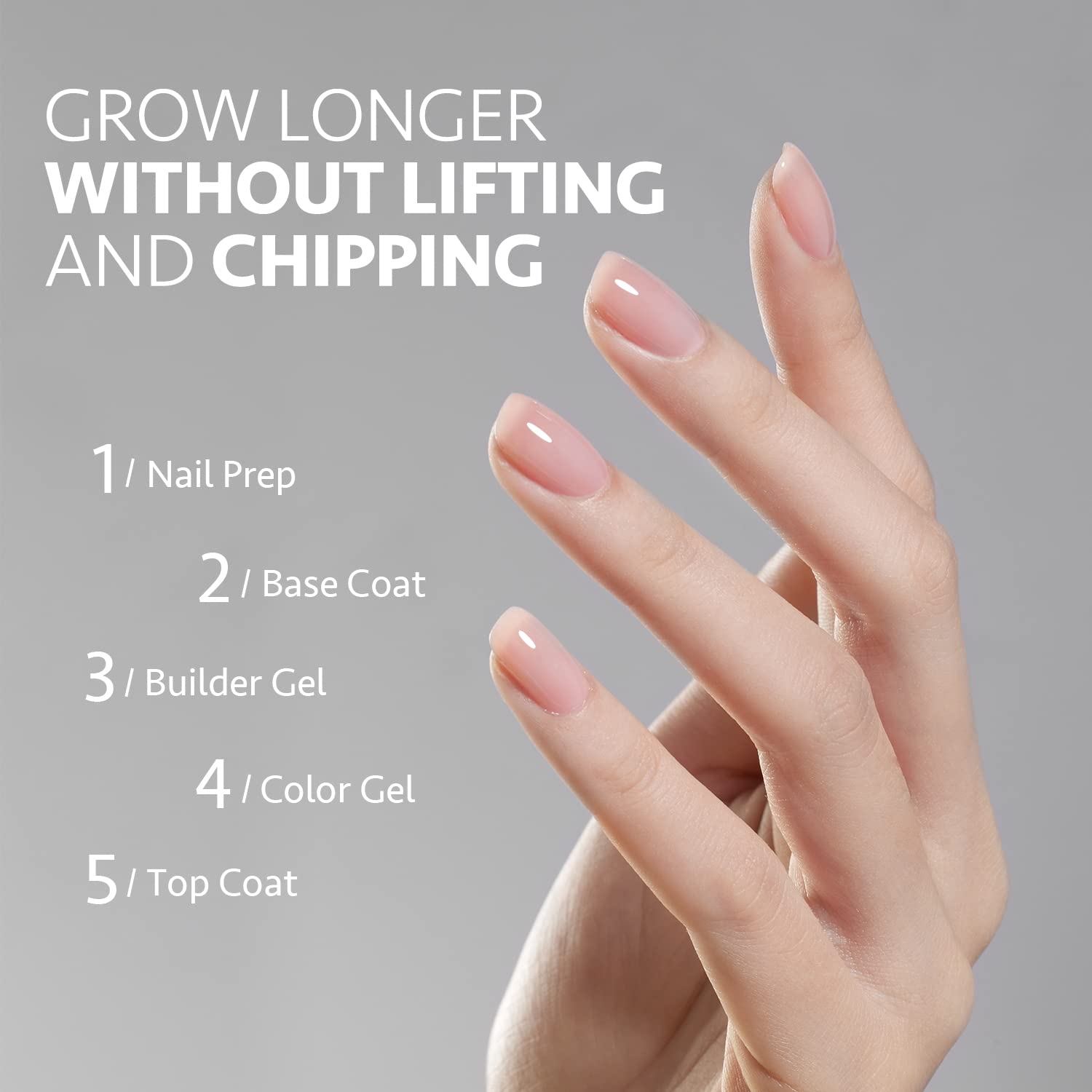 GAOY Clear Builder Gel for Nails - 16ml Nail Strengthener & Extension Hard Gel | Long-Lasting Soak Off UV Gel for Natural & Acrylic Nails | Base & Top Coat Needed | Perfect for Salon & Home Manicures