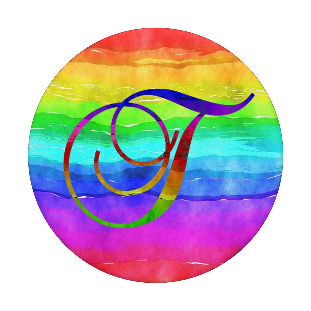 Rainbow Watercolor Tie Dye Monogram Letter - Custom Initial T-Shirt Design for Women & Men - Perfect for Birthday Gifts, DIY Crafts & Festival Outfits