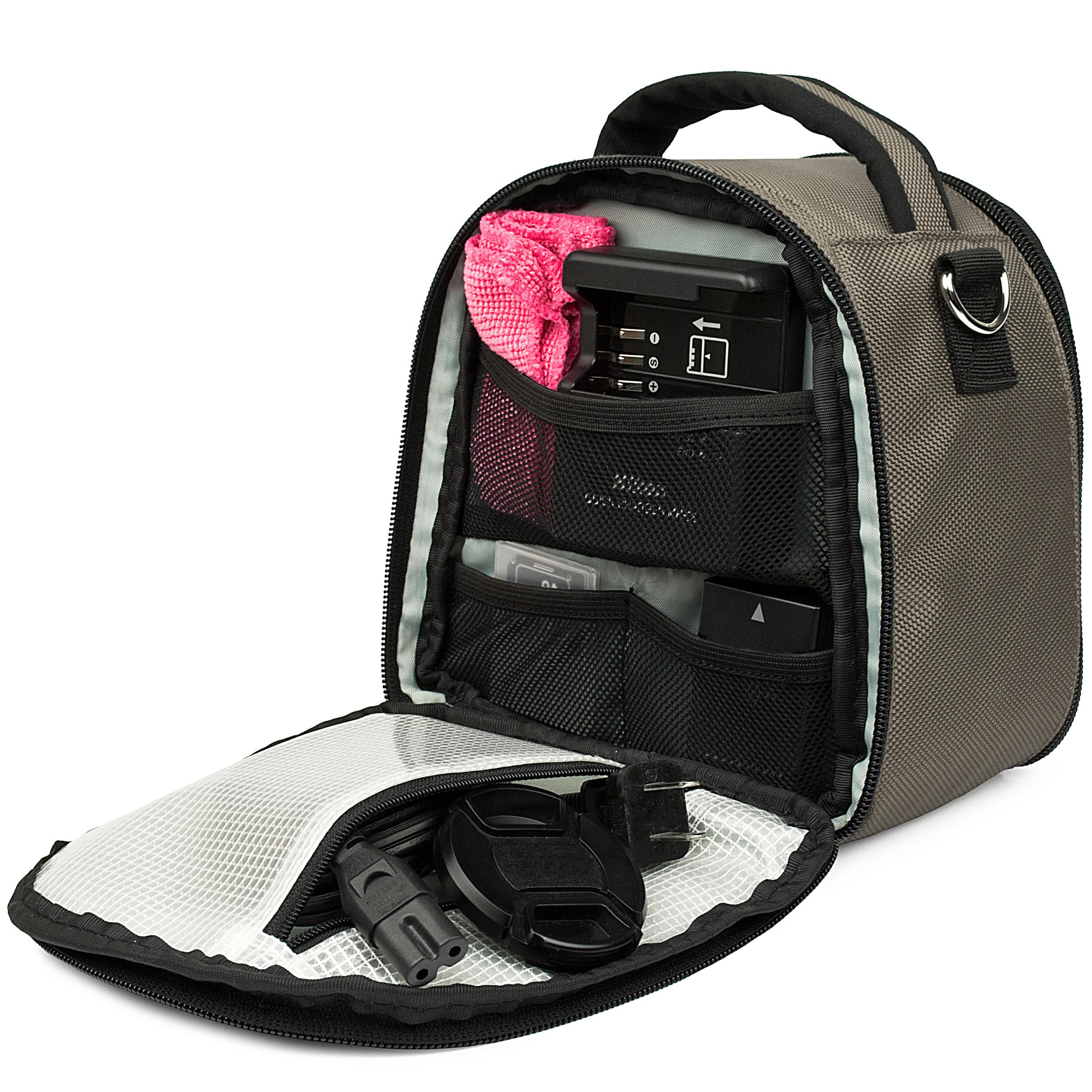 eBigValue Grey Slim Holster Camera Bag - Compact Carrying Case for HP Ricoh CX4 CX5 G700 G700E GR Digital IV GXR & Canon Powershot Point and Shoot Cameras - Perfect for Travel, Hiking & Everyday Photography