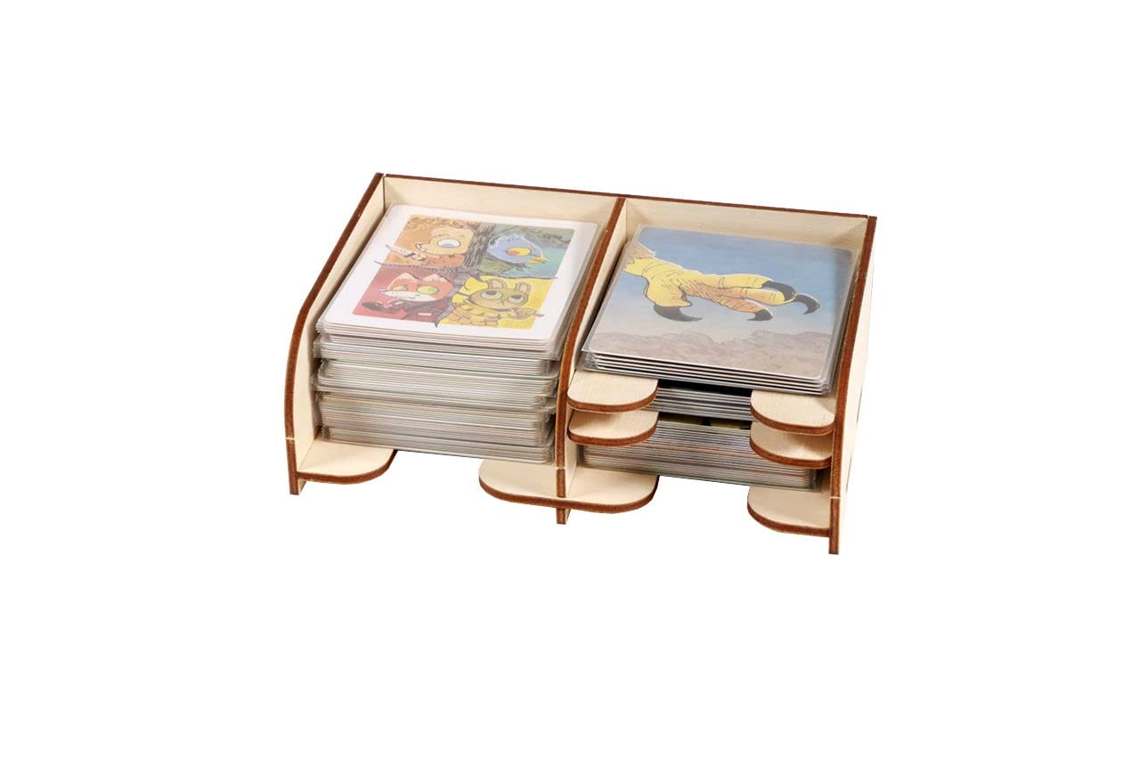 Premium Wooden Game Organizer for Root Board Game - Broken Token Compatible Storage Box with Multi-Tier Trays | Perfect for Game Nights & Organized Storage