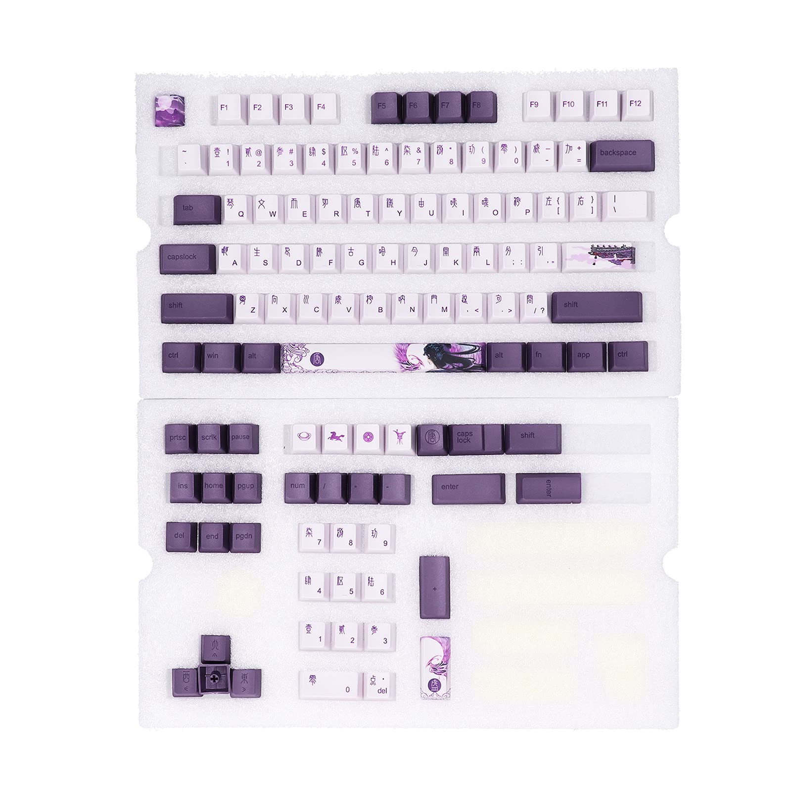 Zyyini PBT Keycaps 113 Keys for 60% Mechanical Keyboard - Gaming & Custom Setup