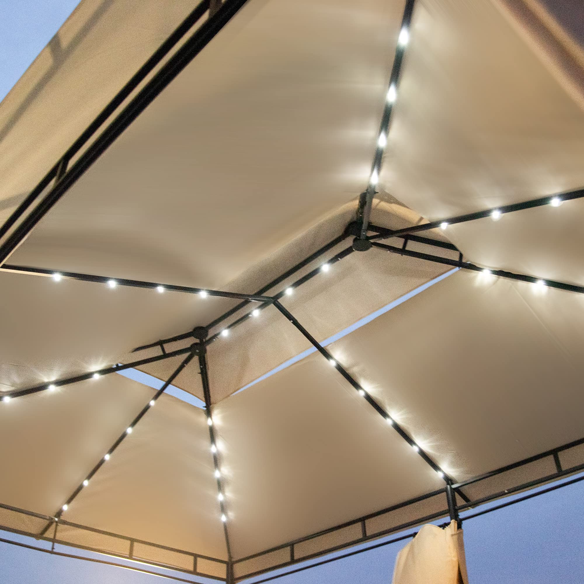 Steel Frame Rectangle Soft Top Outdoor Gazebo with Removable Curtains - Perfect for Patio, Garden, and Backyard Relaxation | Weather-Resistant Dome Canopy for Shade & Outdoor Entertaining