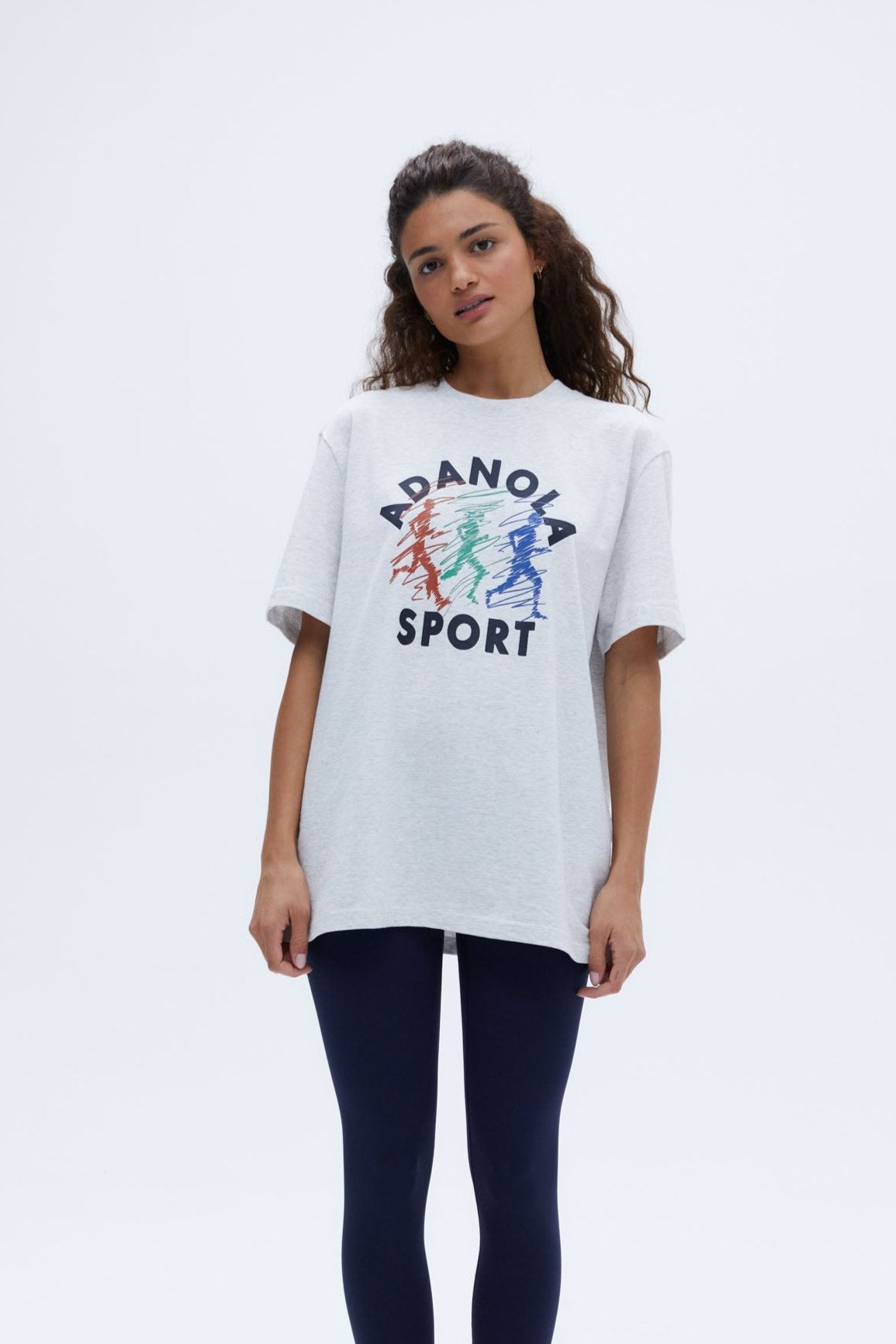 Oversized Short Sleeve T-Shirt for Women - Light Grey Melange Cotton Blend Casual Tee - Perfect for Campus, Streetwear & Everyday Comfort
