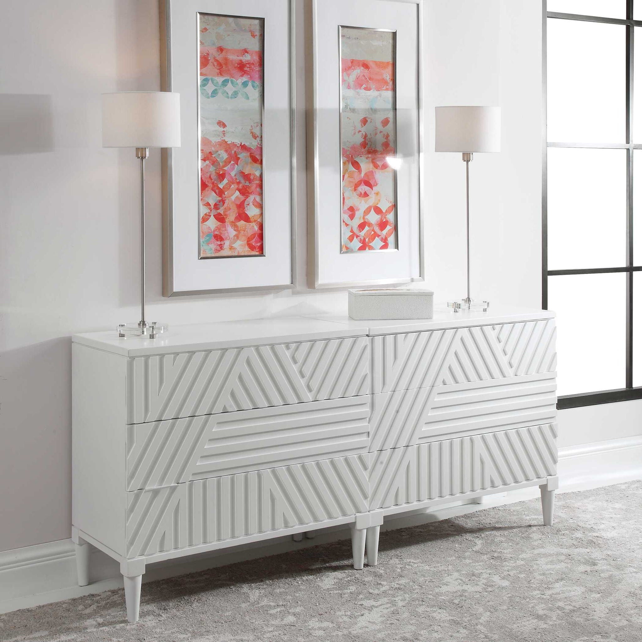 White Colby Drawer Chest - 5-Drawer Storage Organizer for Bedroom, Closet & Office - Modern & Stylish Furniture for Home Organization