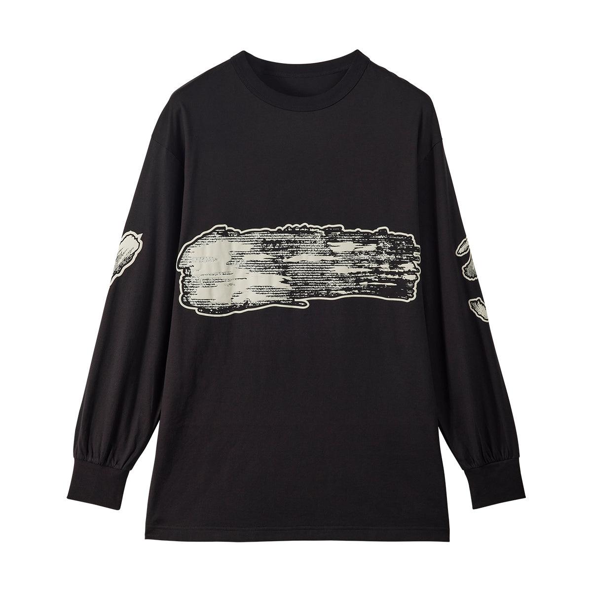 Graphic Logo Long Sleeve T-Shirt for Men & Women - Black Cotton Casual Tee for Streetwear, Layering, and Everyday Outfits