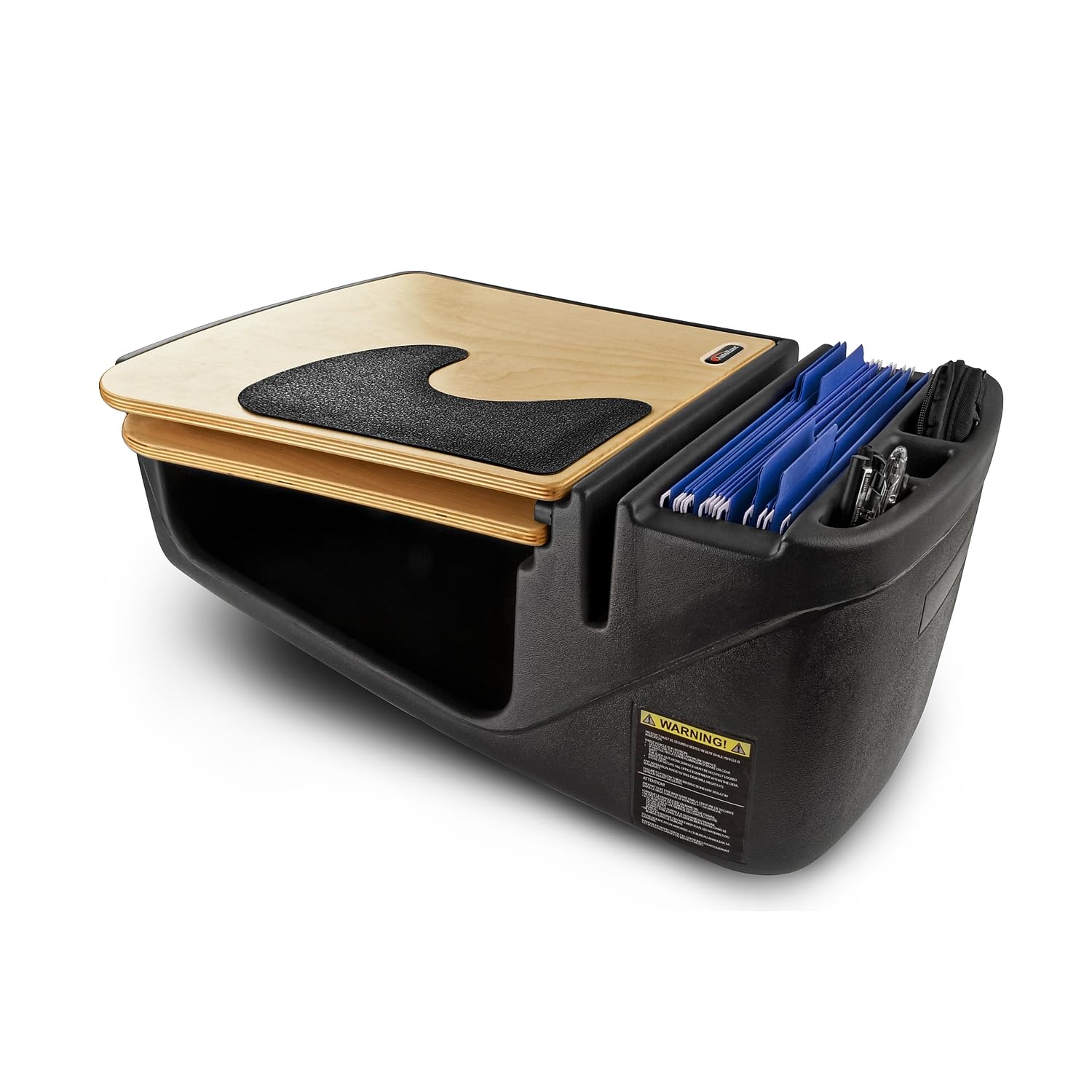 AutoExec AUE10020 GripMaster Car Desk - Premium Birch Finish Wooden Steering Wheel Tray for Laptop & Food - Perfect for Commuters, Road Trips & Office on the Go