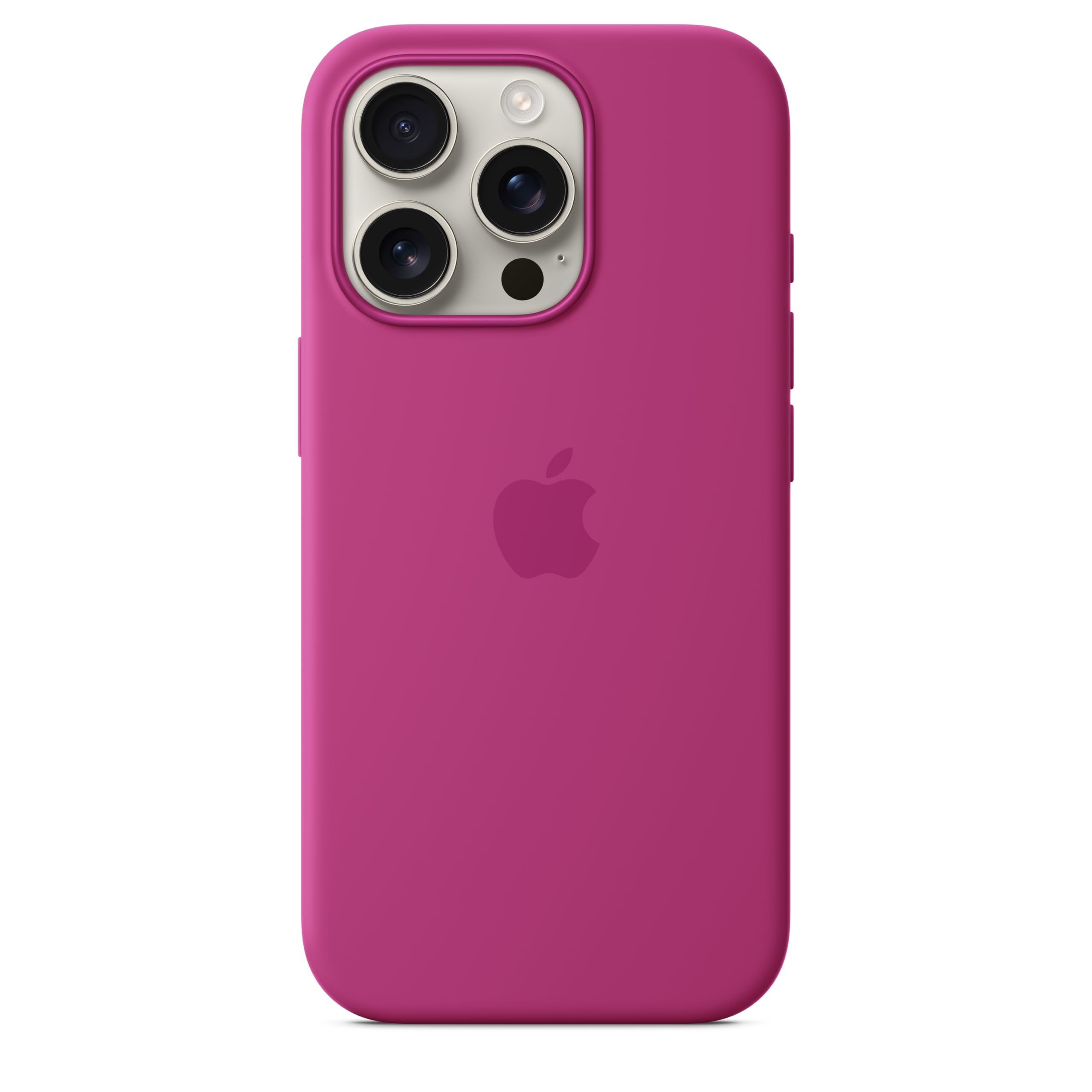 Apple iPhone 16 Pro Silicone Case with MagSafe - Shockproof Protective Cover, Slim Fit, Wireless Charging Compatible - Fuchsia Pink for Daily Use, Travel & Work Protection