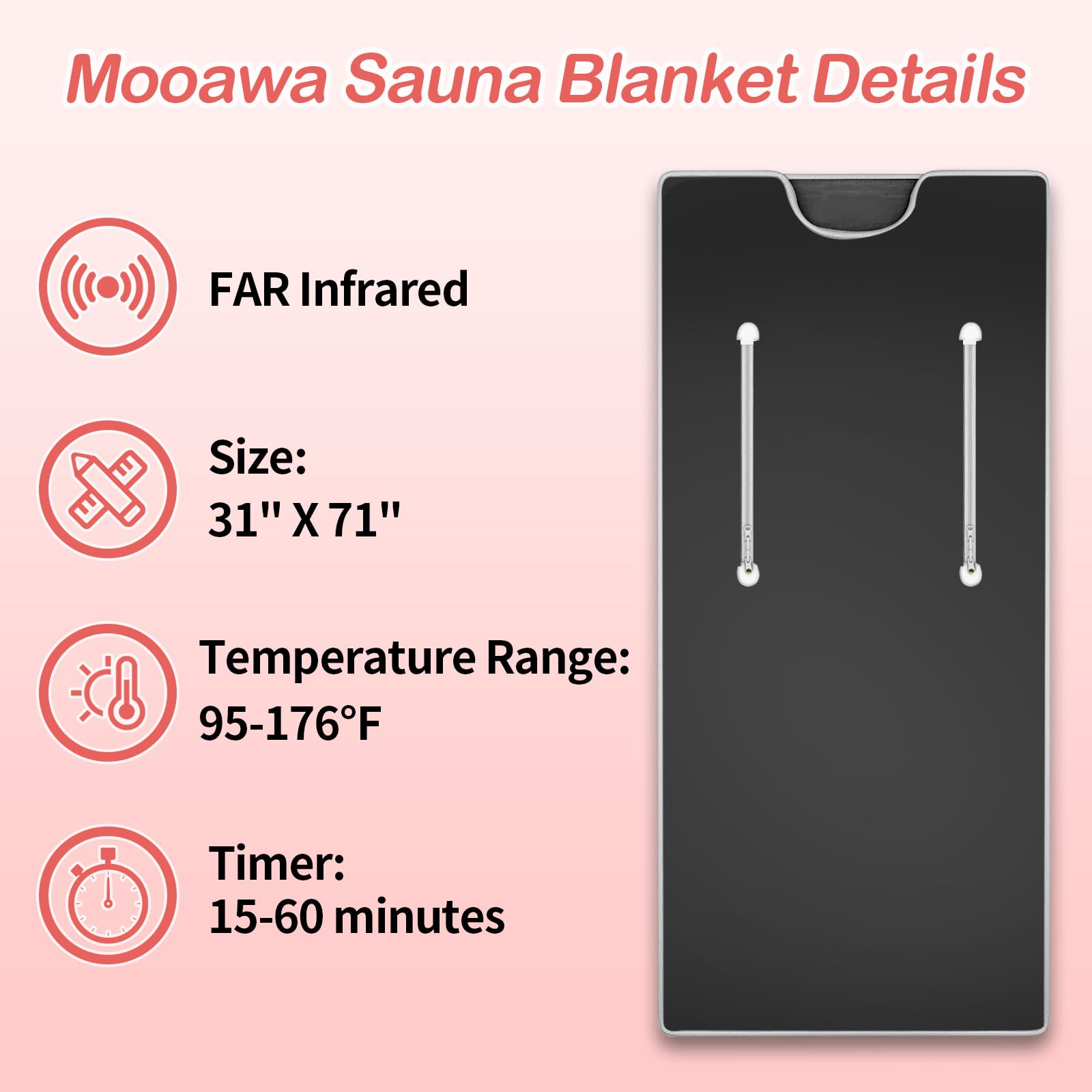 Portable Far Infrared Sauna Blanket for Home Detox Therapy - Remote Control with Adjustable Temperature (95-176°F) | Black | Perfect for Relaxation, Pain Relief & Weight Loss at Home