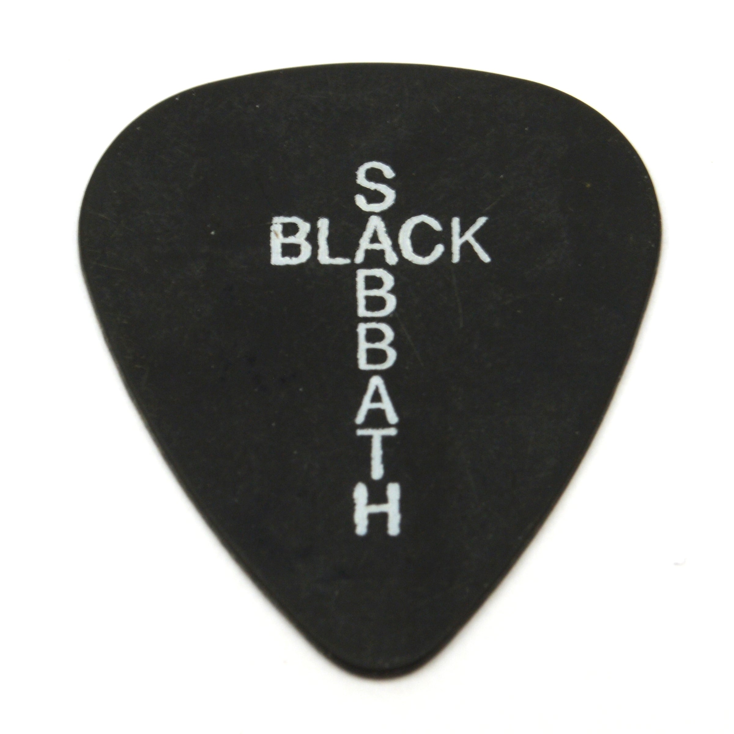 Original BLACK SABBATH Tony Iommi Guitar Pick - White Cross on Chalky Black - Perfect for Rock Music & Guitar Collectors