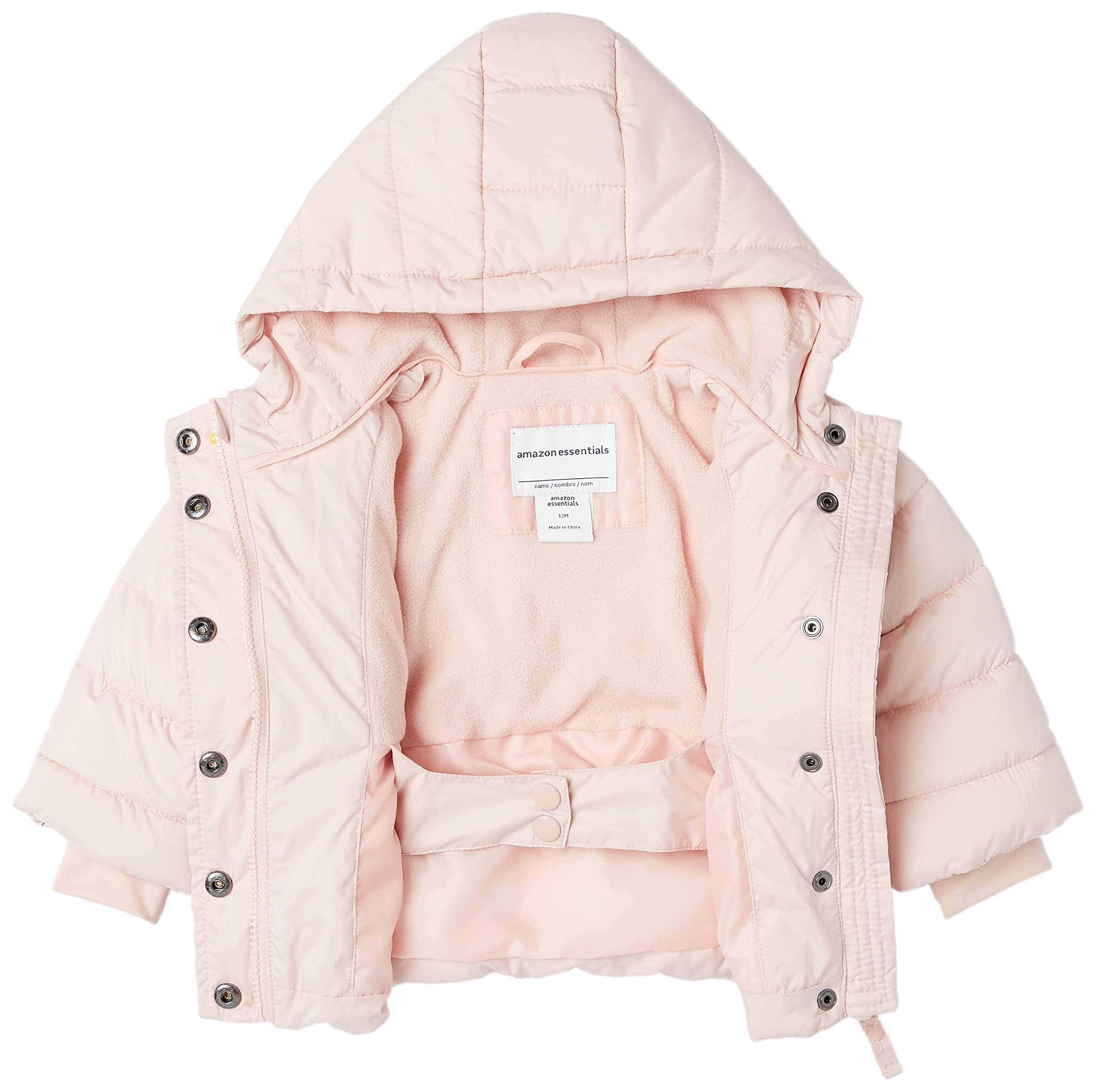 Amazon Essentials Girls & Toddlers' Heavyweight Hooded Puffer Jacket - Warm Winter Coat for Kids Outdoor Play, School & Snow Activities