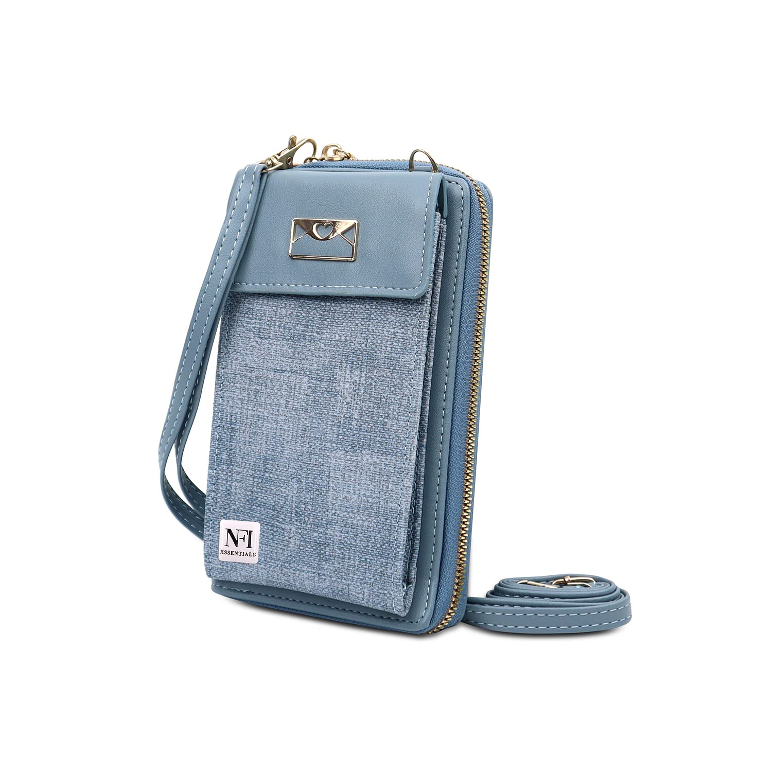 NFI Essentials Women's Crossbody Phone Pouch - Slim Wallet & Cell Phone Holder with Wrist Strap | Perfect for Travel, Shopping, and Everyday Use