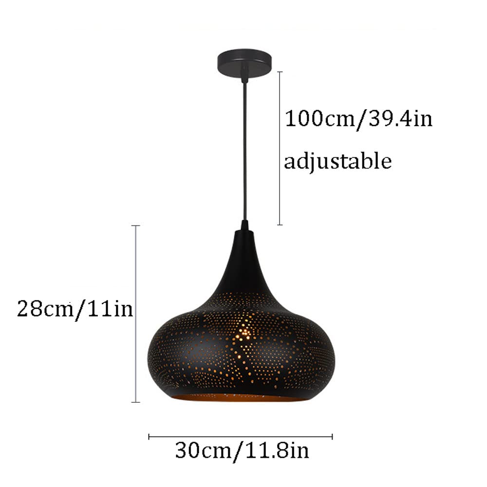 Industrial Style Black Frosted Iron Pendant Light - Adjustable Hanging Wire Chandelier for Restaurant, Farmhouse & Hot Pot Dining - Easy to Install Ceiling Lighting Fixture