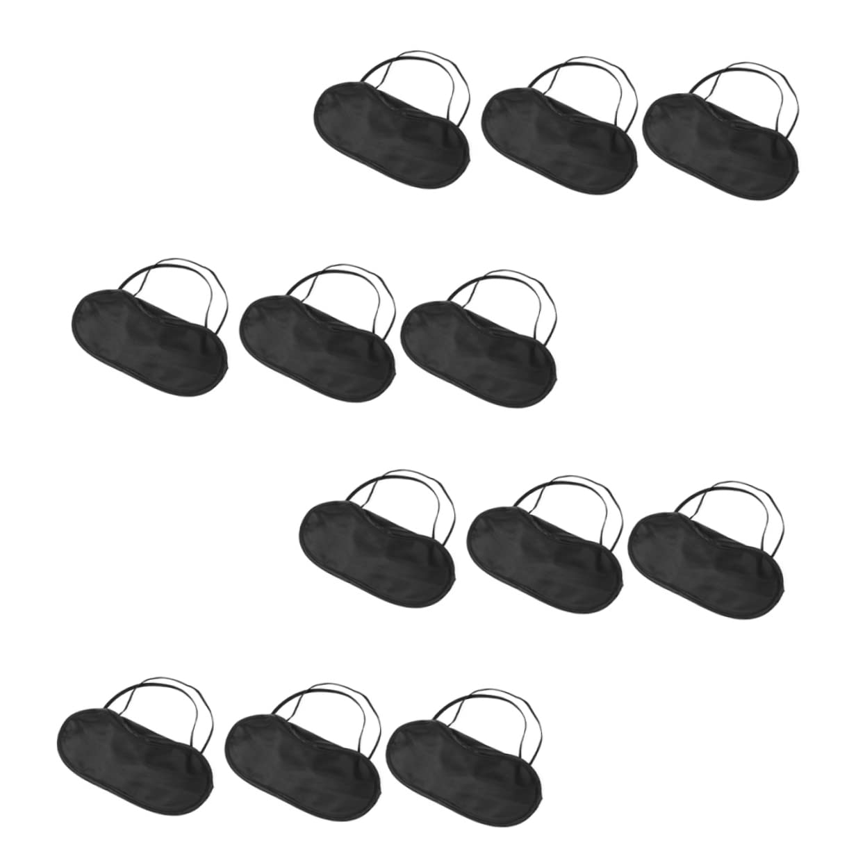 12 Pack Satin Sleep Eye Masks for Camping & Travel - Soft Washable Blindfolds for Women & Men - Perfect for Birthday Gifts, Spa Relaxation, and Deep Sleep Accessories (Black)