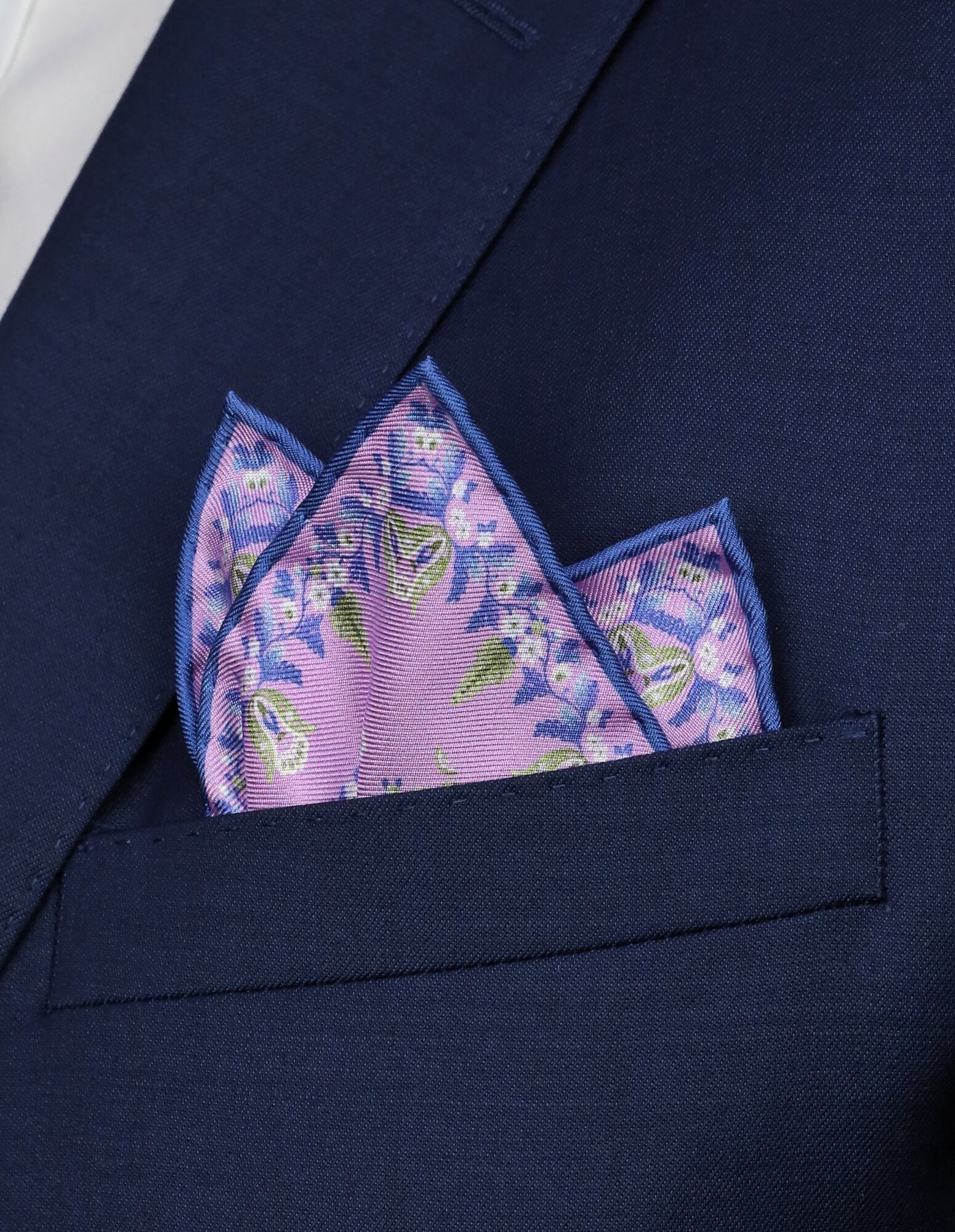 DÉCLIC Ashington Floral Pocket Square - Elegant Lavender Silk Handkerchief for Men's Suits, Weddings & Formal Events