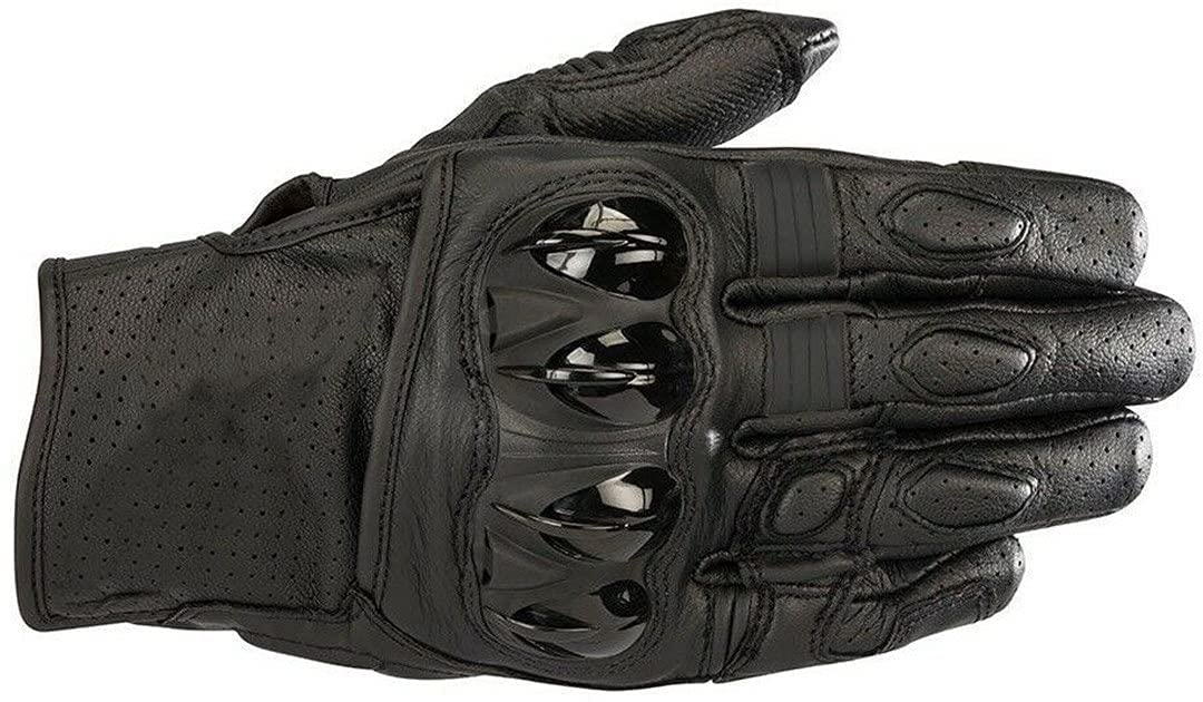 NICETOW Racing Gloves - Red/Black Leather Motorcycle Gloves for Men & Women - Breathable Short Riding Gloves for Racing, Cruising & Daily Commute