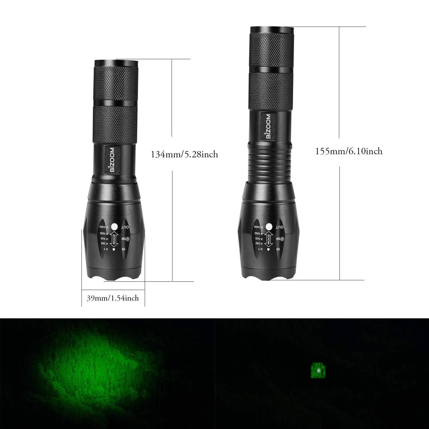 KL45 1000 Lumen Predator Hunting Flashlight - Green Zoomable Light with Remote Switch for Hogs, Coyotes & Varmints | Ideal for Night Hunting, Wildlife Observation & Outdoor Security