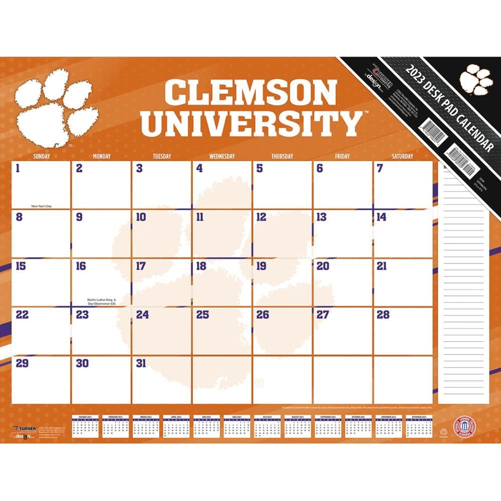 Clemson Tigers 2023 Desk Calendar | Official Turner Sports Licensed College Football Schedule Planner | Perfect for Office, Home & School Organization
