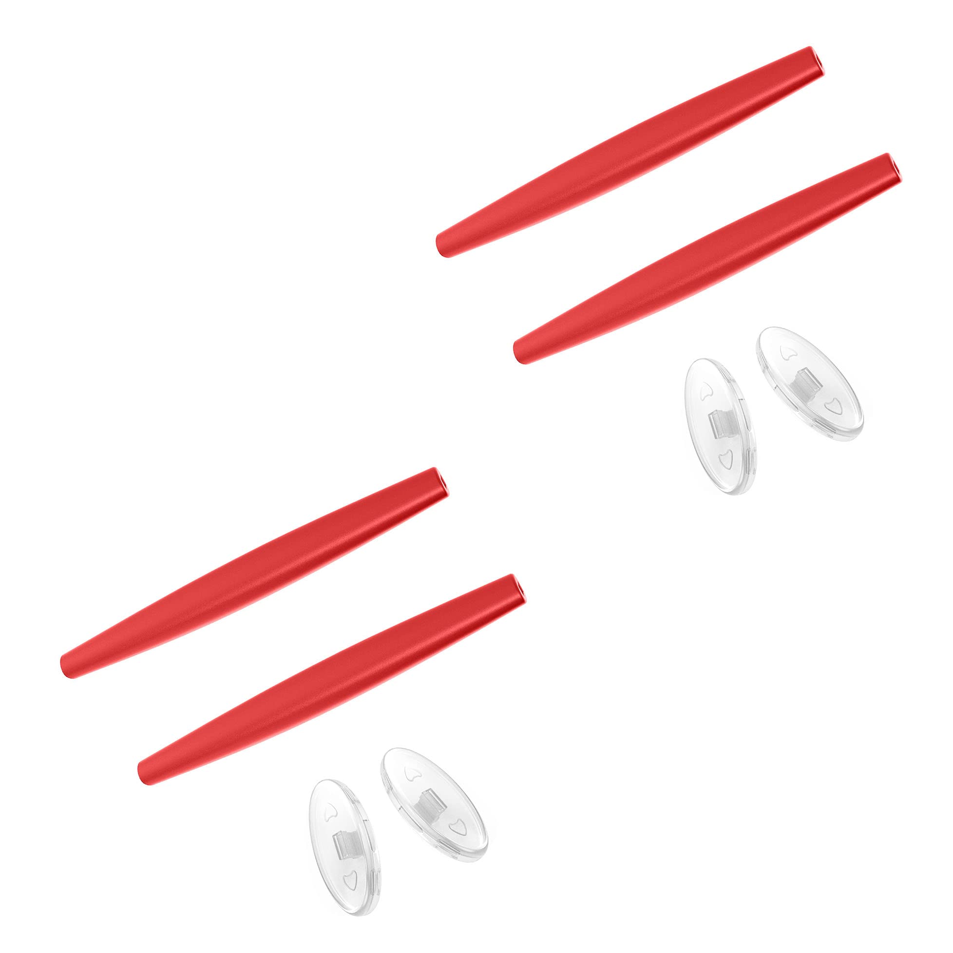 Oakley Half Wire 2.0 Sunglasses Replacement Nose Pads, Earsocks & Temple Sleeve Kit - Red Rubber Parts for Comfort & Durability | Perfect for Sports, Running, Cycling & Outdoor Activities