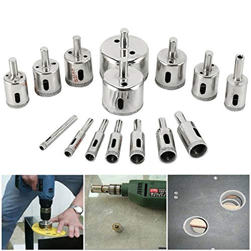17Pcs Diamond Hole Saw Set for Glass, Tile & Granite - Perfect for DIY & Professional Use