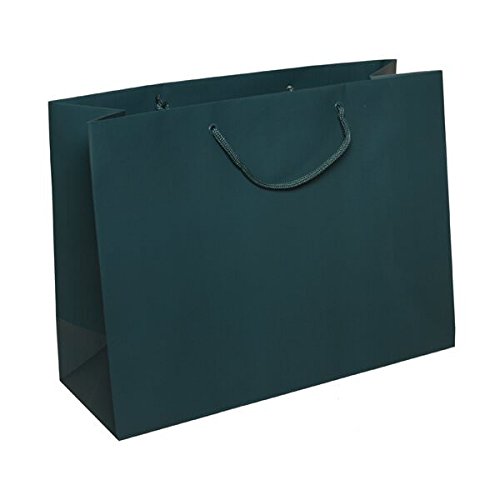 JAM PAPER Matte Teal Blue Gift Bags with Rope Handles - 16x12x6 Inches - Bulk Pack of 100 - Perfect for Birthday Parties, Weddings, Baby Showers & Corporate Events