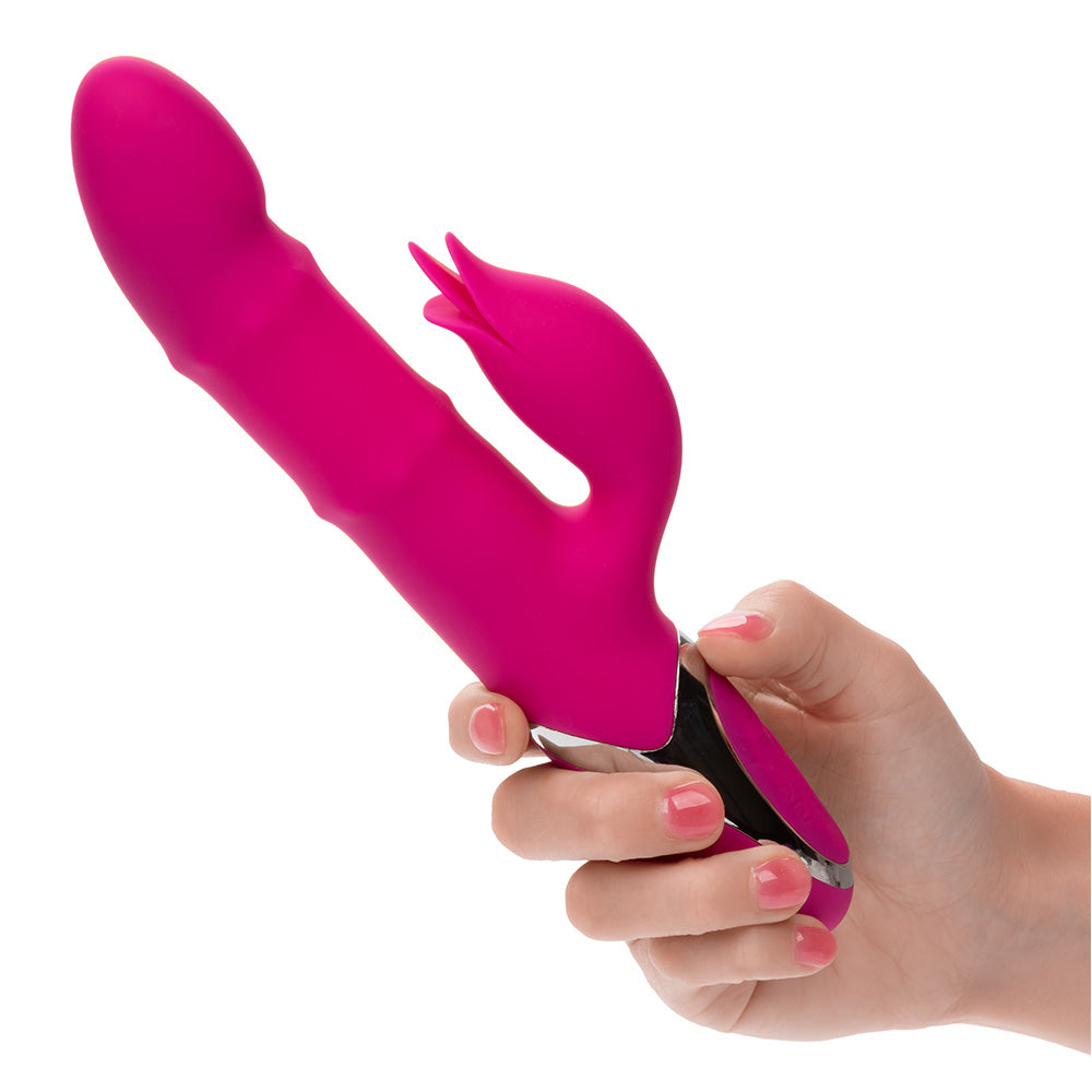 Enchanted Embrace Thrusting Rabbit Vibrator with Rolling Beads - Powerful Dual Stimulation for Women - Perfect for Solo Play & Couples Intimacy