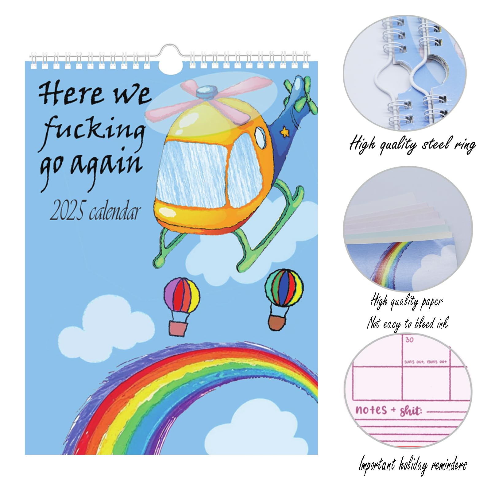 2025 Funny Wall Calendar - Monthly Friends Advent Calendar for Home & Office | Hilarious Gag Gift for Friends | Perfect for Work Desks, Holiday Decor & White Elephant Gifts