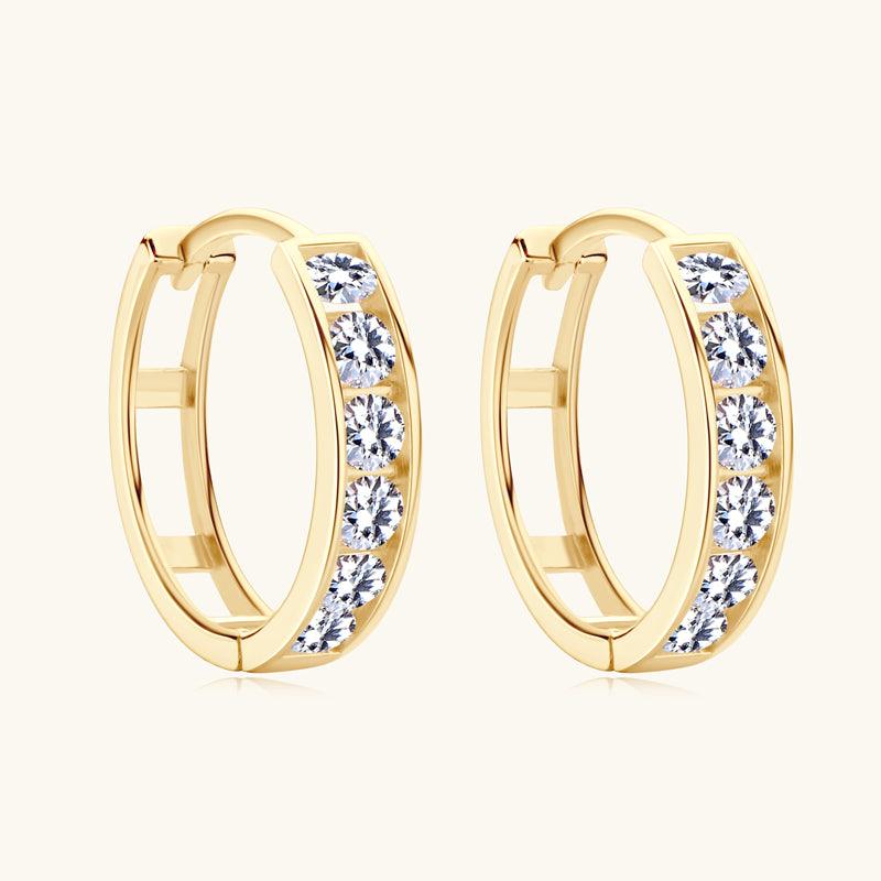 Stunning 14K Gold Pavé Hoop Earrings for Women - Perfect for Weddings, Parties & Everyday Elegance
