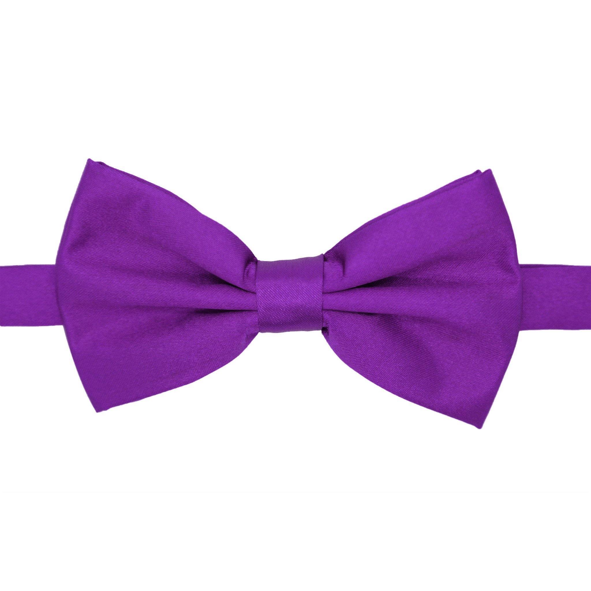 Elegant Adjustable Purple Satin Bow Tie for Men - Perfect for Weddings, Prom, Formal Events & Special Occasions