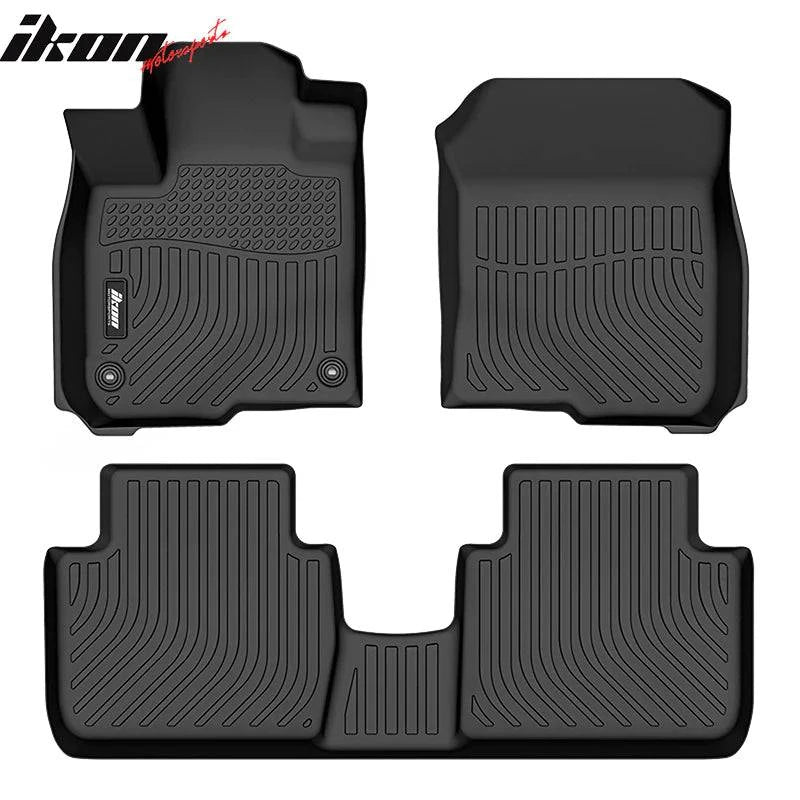 IKON 3D Molded All-Weather Floor Mats for 2023-2025 Honda HR-V (HRV) - Custom Fit Front & Rear Seat Protection - Black TPE Thermoplastic Elastomer Car Mats - Perfect for Daily Commutes, Road Trips & Outdoor Adventures