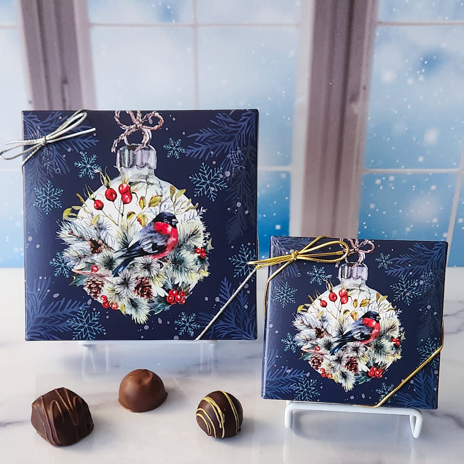 Winter Bird Themed Gift Box with Assorted Treats - Perfect for Holiday Gifts, Christmas Presents & Bird Lovers