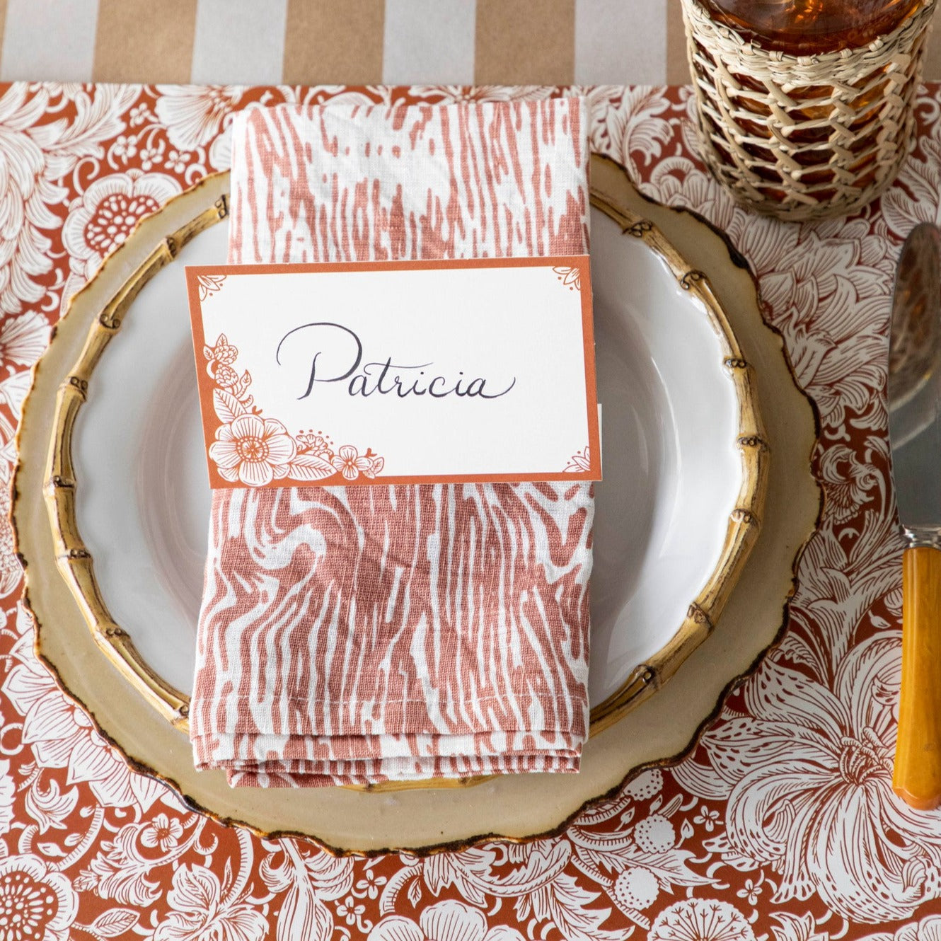 Elegant Harvest Blooms Place Cards for Weddings, Parties & Events - Floral Name Cards for Table Settings & Seating Arrangements