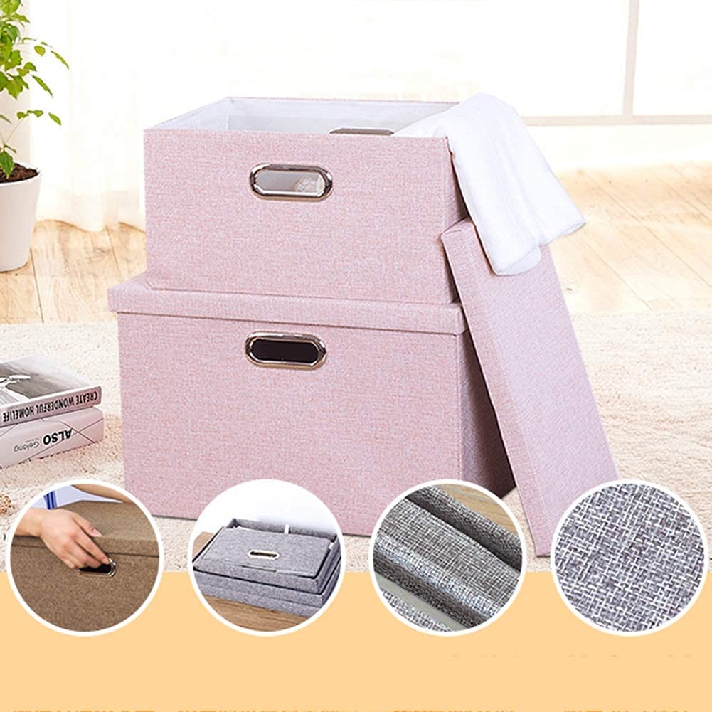 Thickened Foldable Laundry Basket with Handles - Large Clothes Storage Bin for Home Organization (48x32x30cm Beige) | Perfect for Bedroom, Closet & Laundry Room Storage Solutions